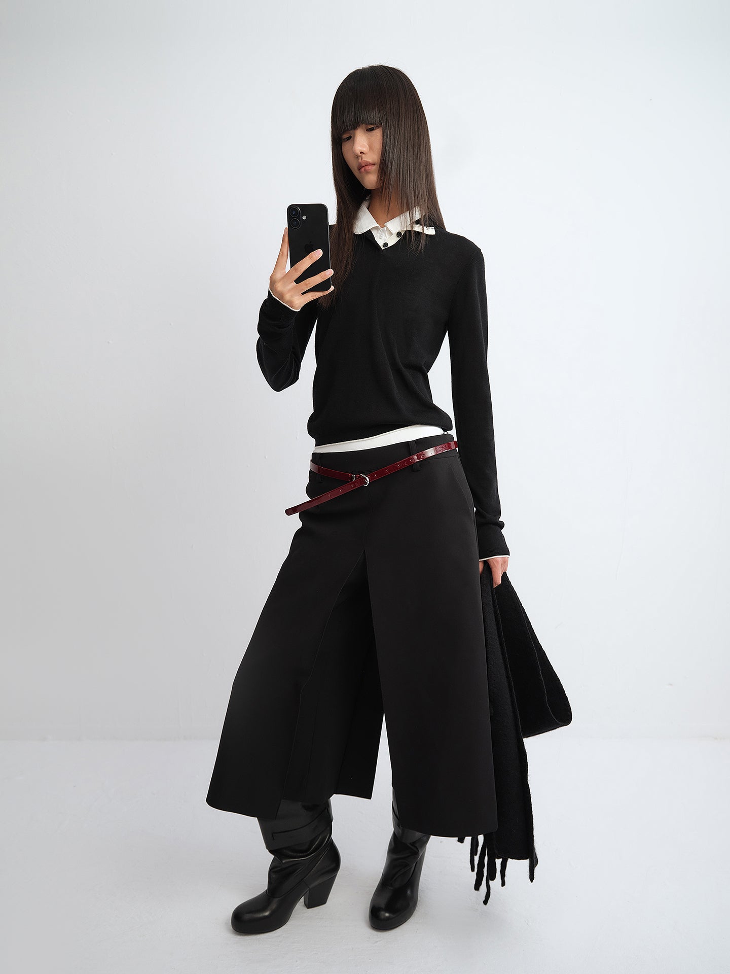 A-Line Wide-Leg Cropped Original Denim Pants