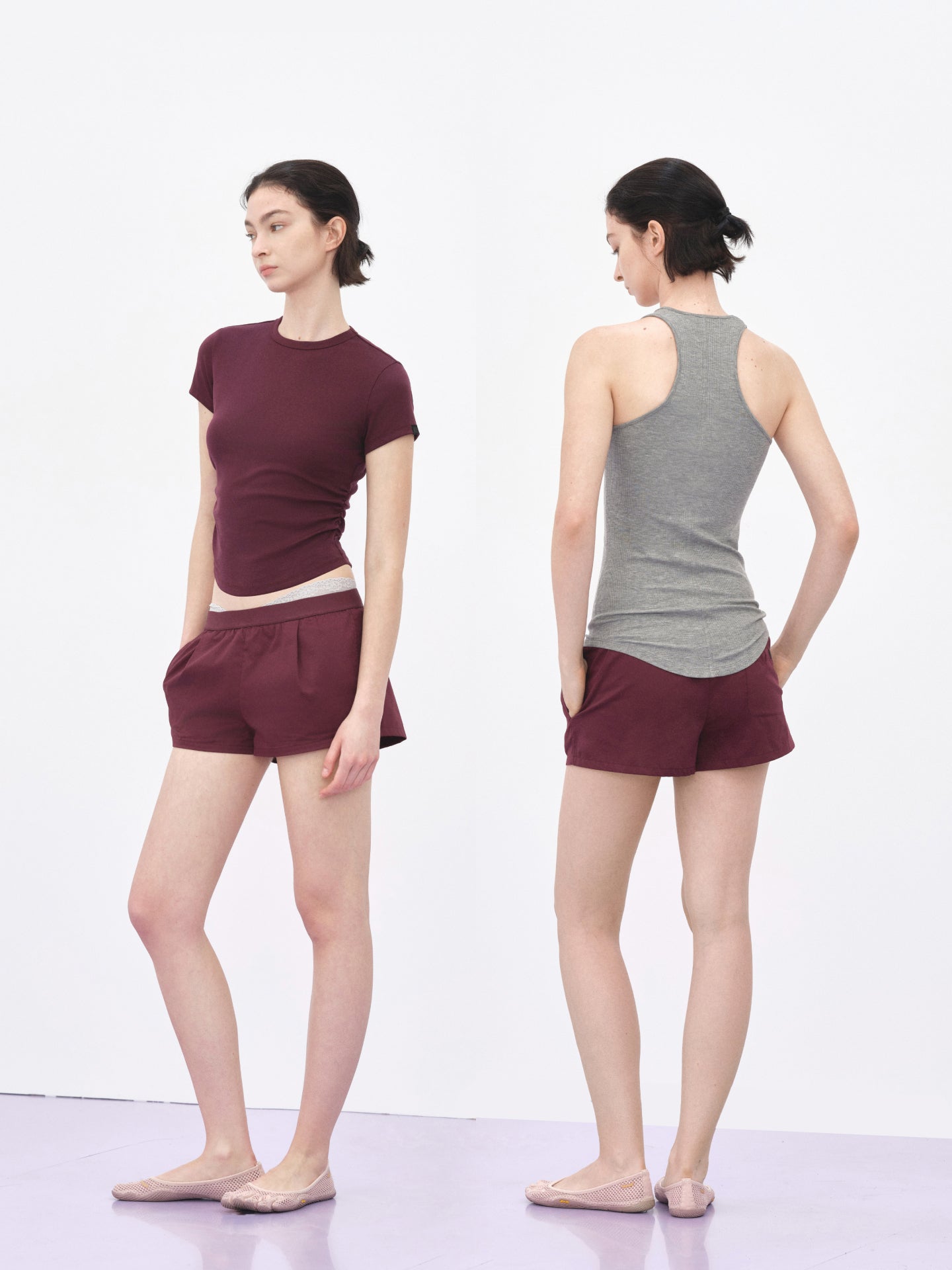 “Take a Walk” Elastic-waist Mini Shorts