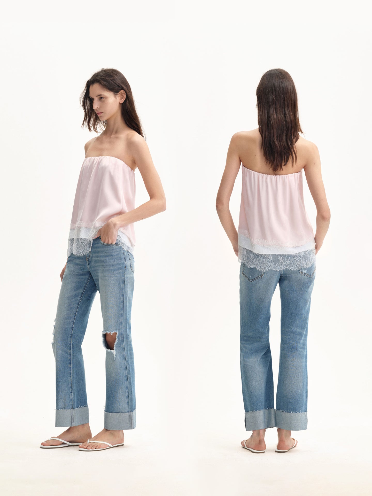 “Poise” Two-way Satin Lace Top / Skirt