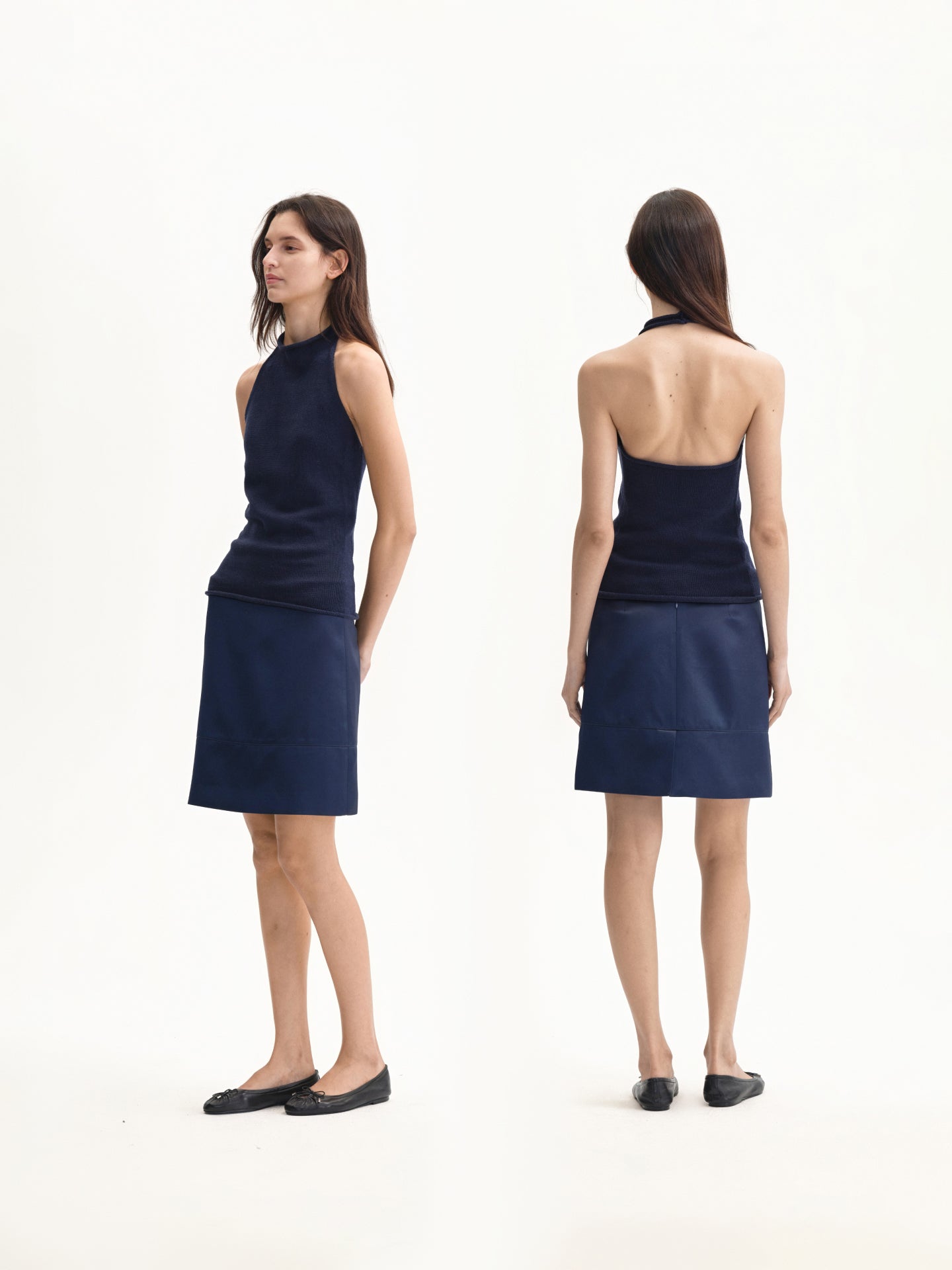 “Holiday Mood” Linen Knit Open-back Top