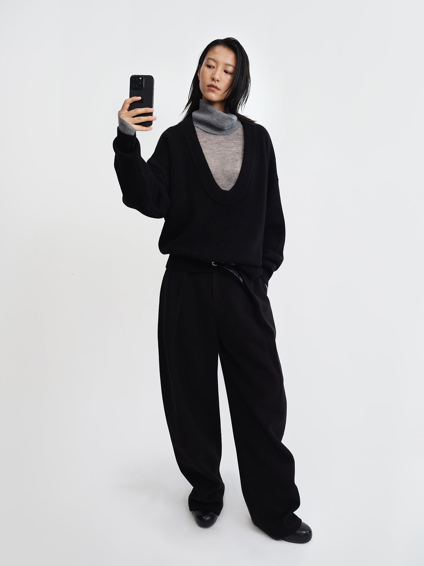 U-Neck Oversized Wool Jumper