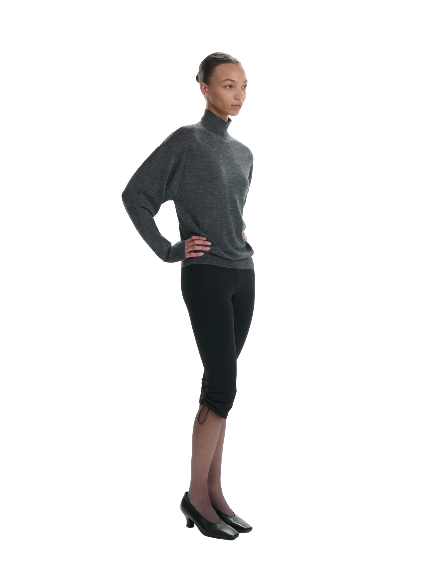 Batwing Turtleneck Wool Top