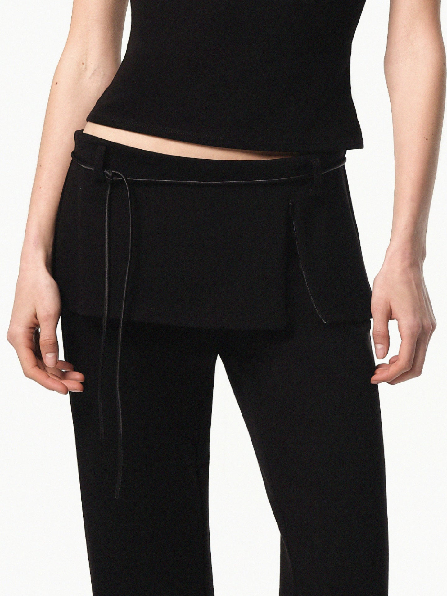 “Dandy” Layered Waist Cropped Flared Pants