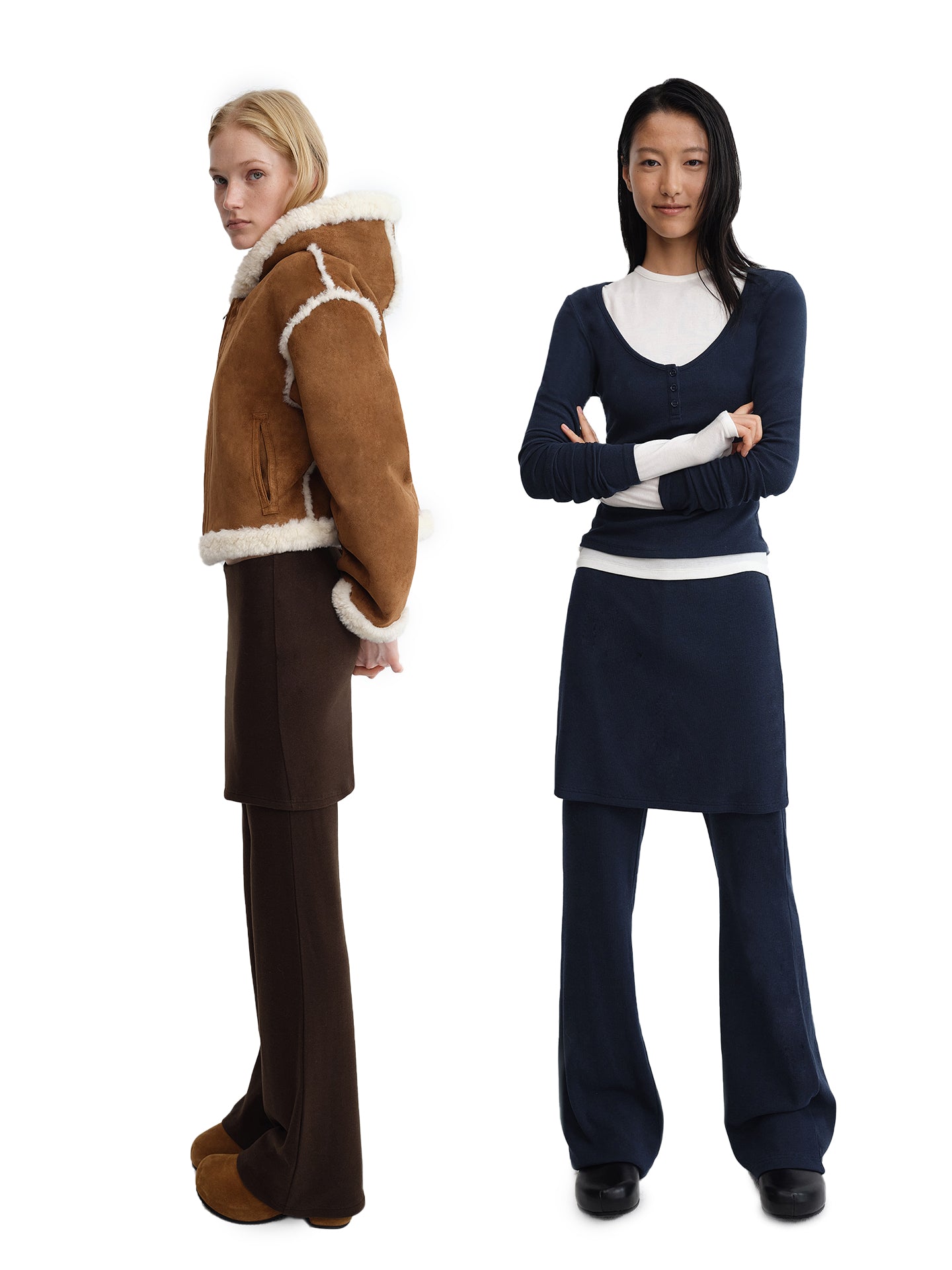 “Take A Walk” Layered Knit Skirt Pants