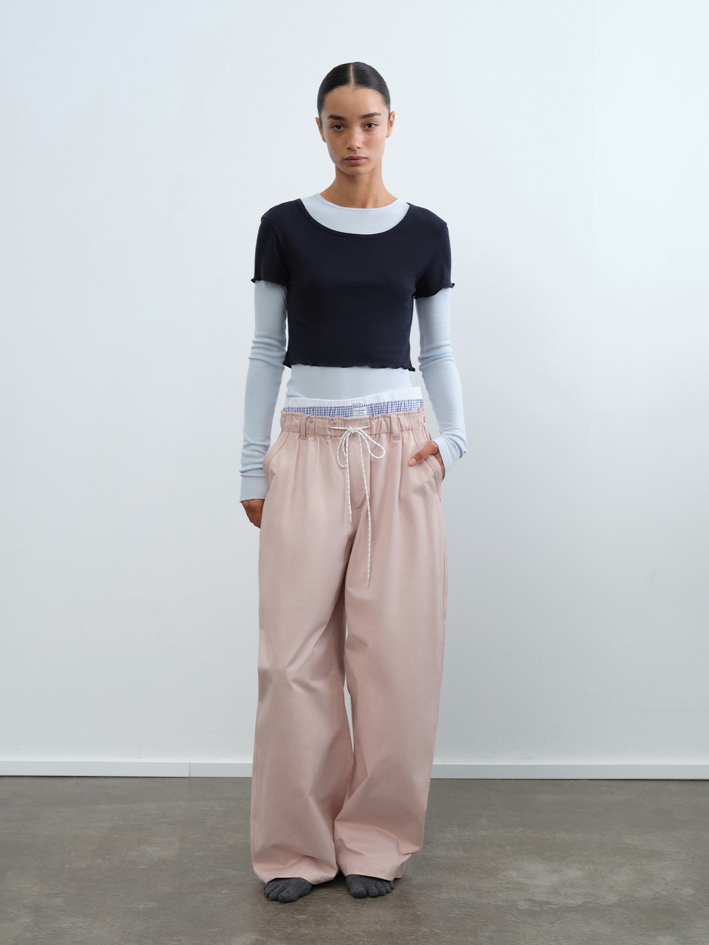 Cargo Drawstring Wide-Leg Pants