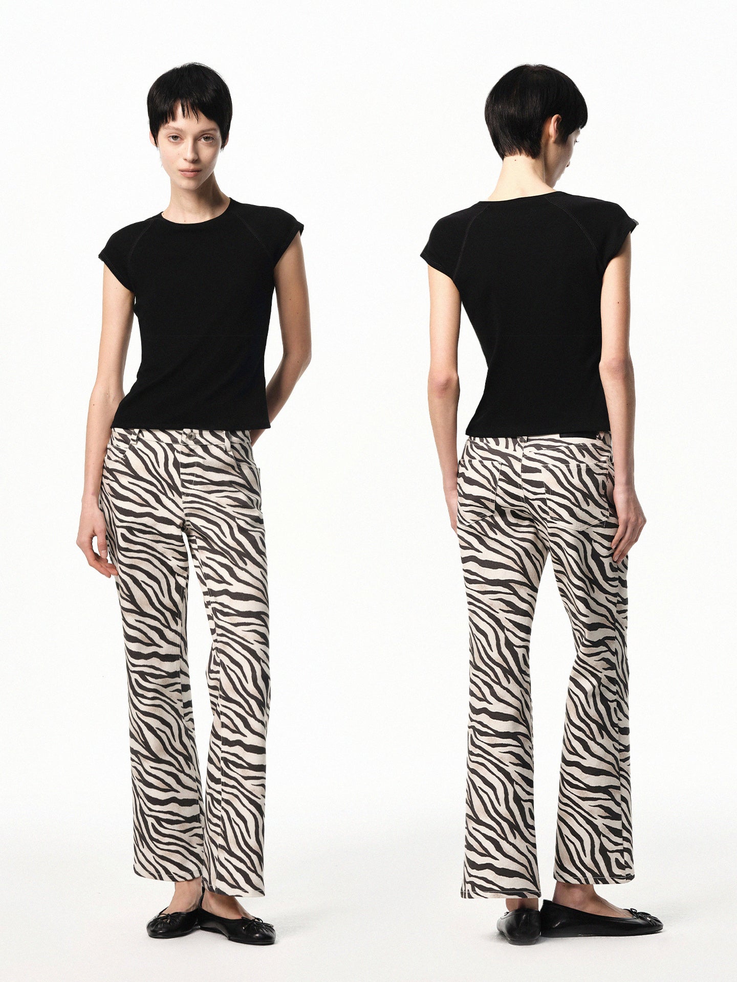 Raglan Flutter-sleeve Fitted Tee