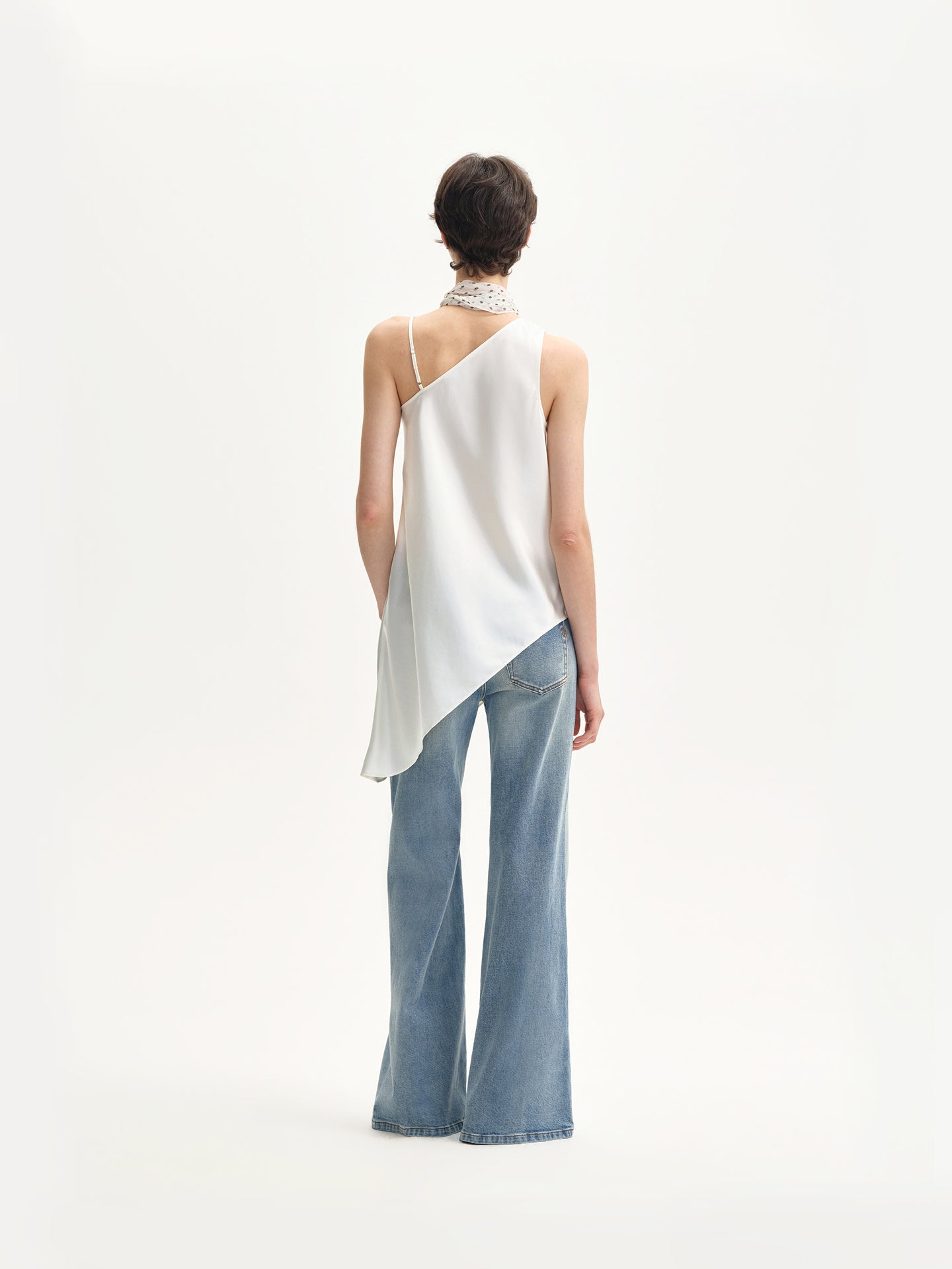 “Slip On” Asymmetric Satin Top