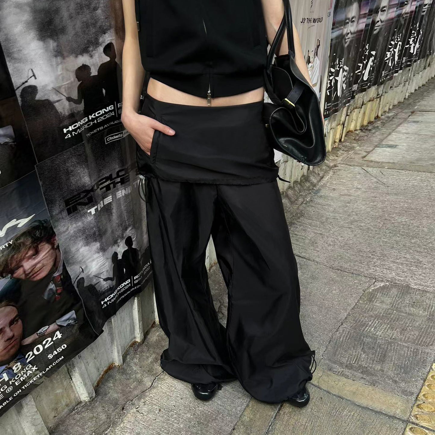 "The Kangaroo" Sporty Wide-leg Pants