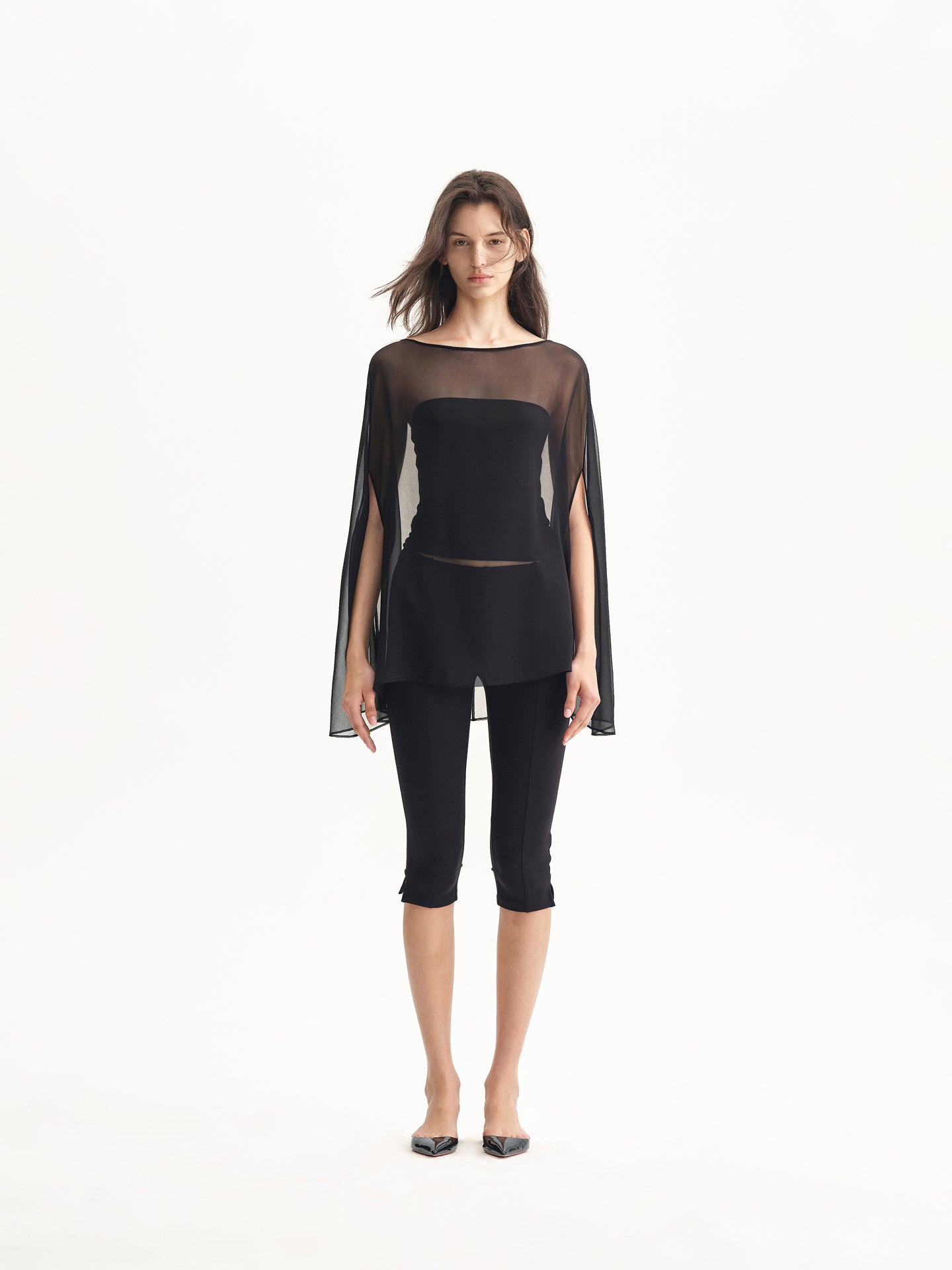 “Haze” Silk Sheer Overlay Set Top
