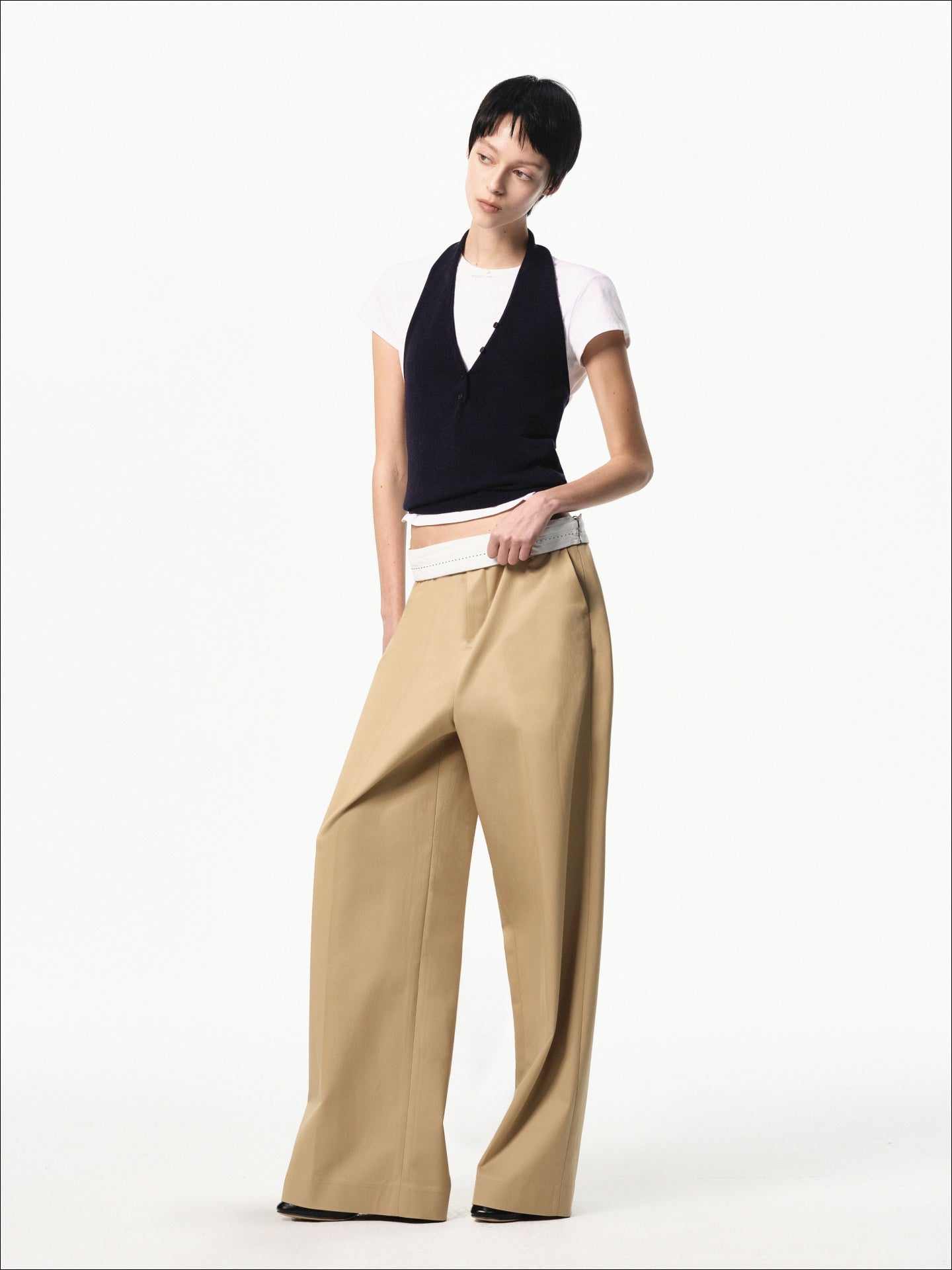 “Poise” Adjustable V-neck Knit Top