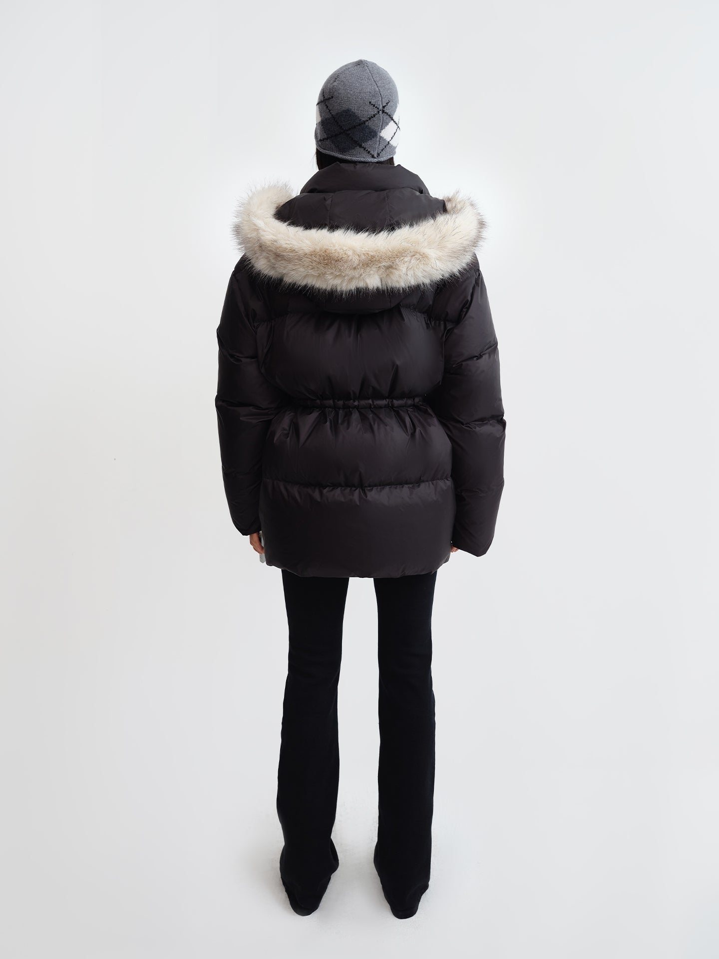 Detachable Hood Fitted Down Jacket