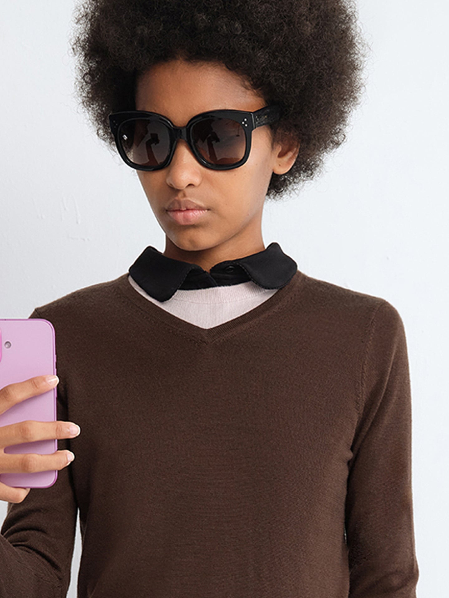 Colorblock Layered V-Neck Knit Top