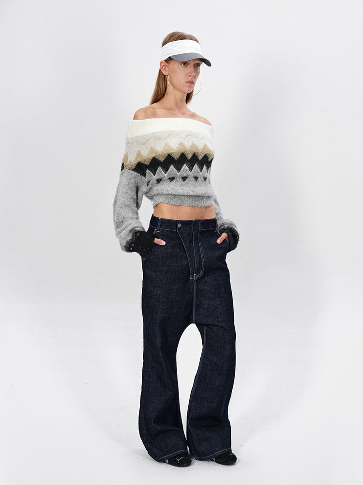 The Two-Way Fair Isle Off-Shoulder Sweater