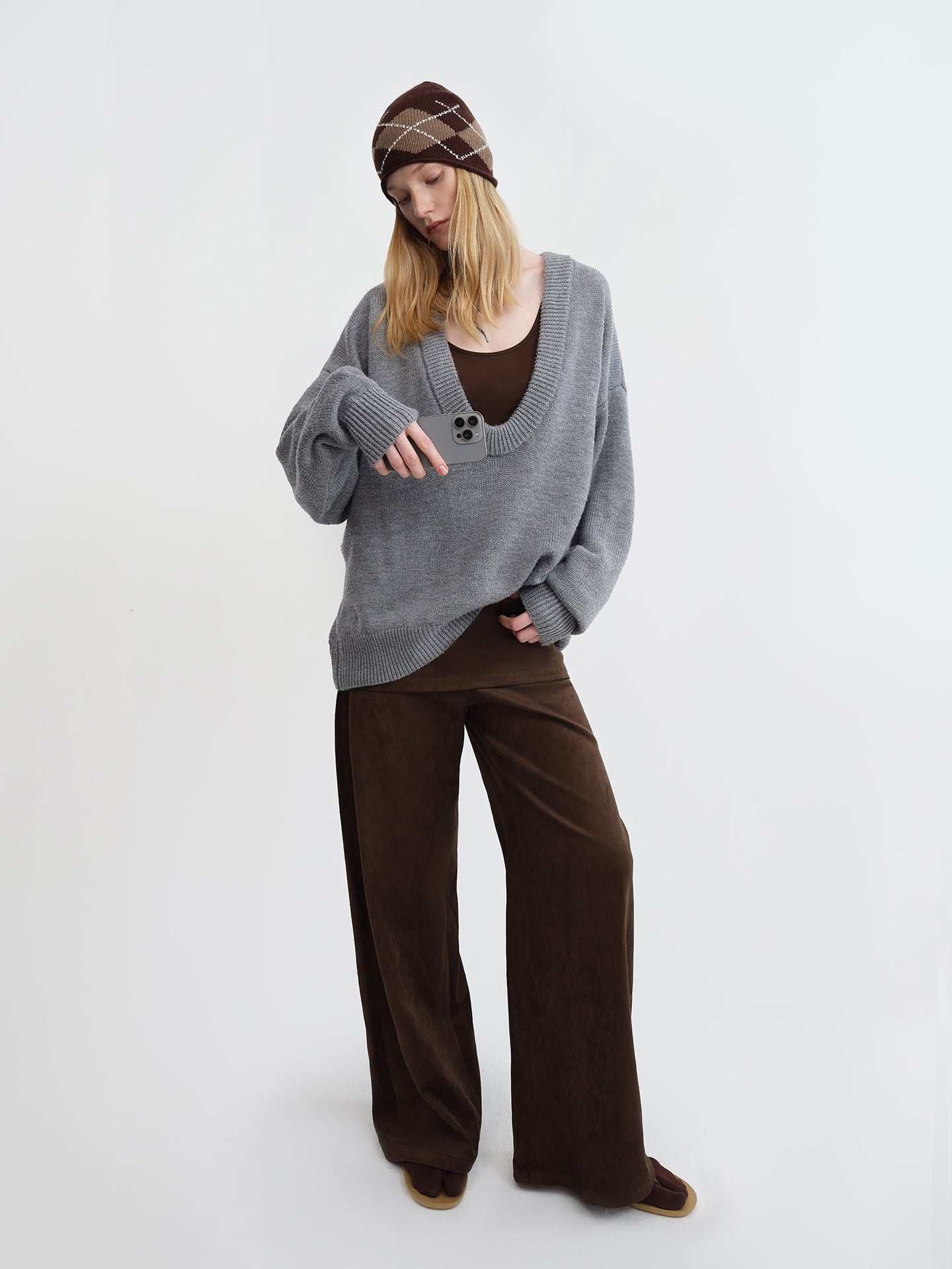 U-Neck Oversized Wool Jumper
