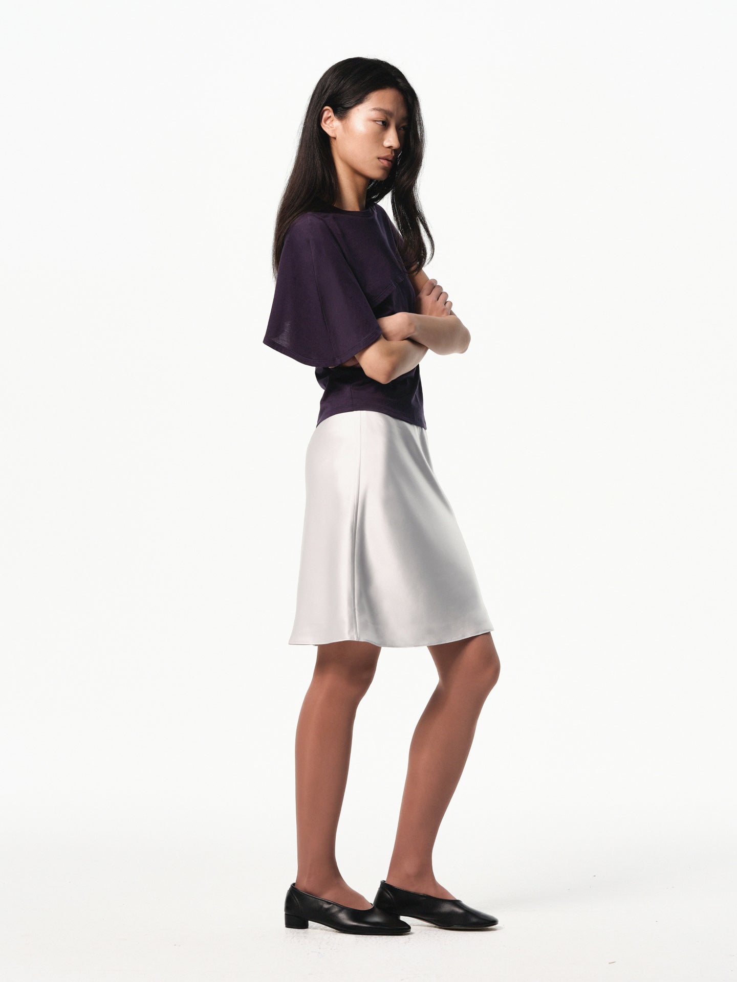 “Drape” Asymmetric Layered Top
