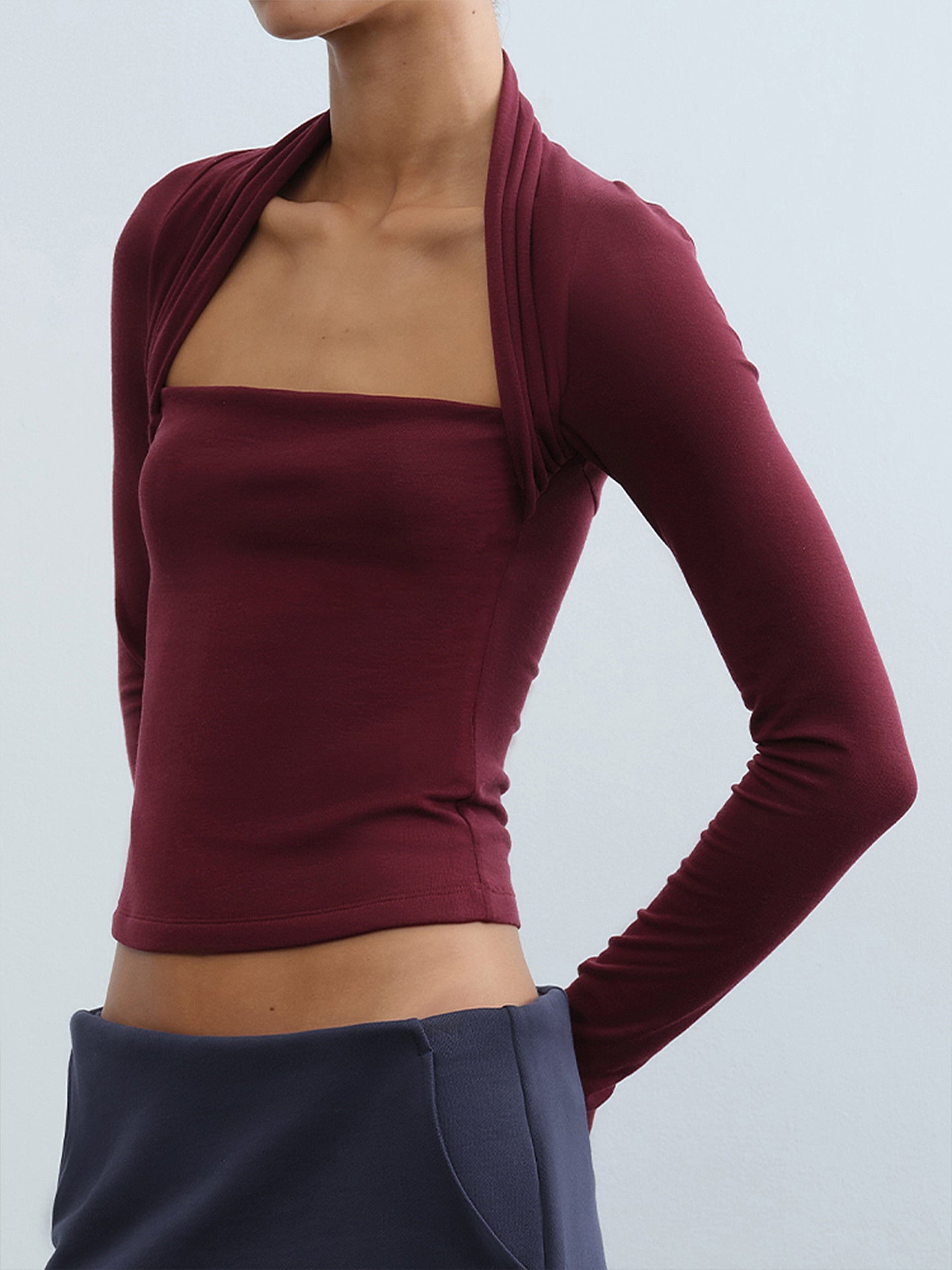 Layered Shrug Knit Tube Top