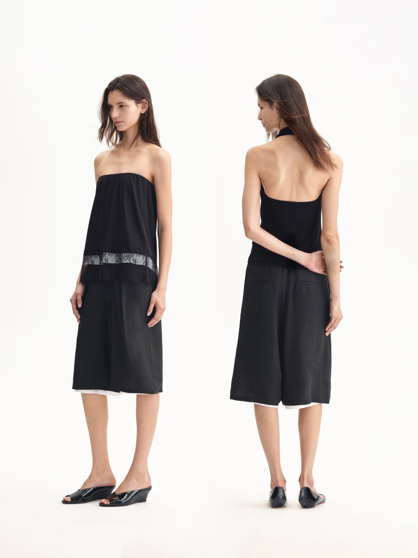 “Poise” Two-way Satin Lace Top / Skirt