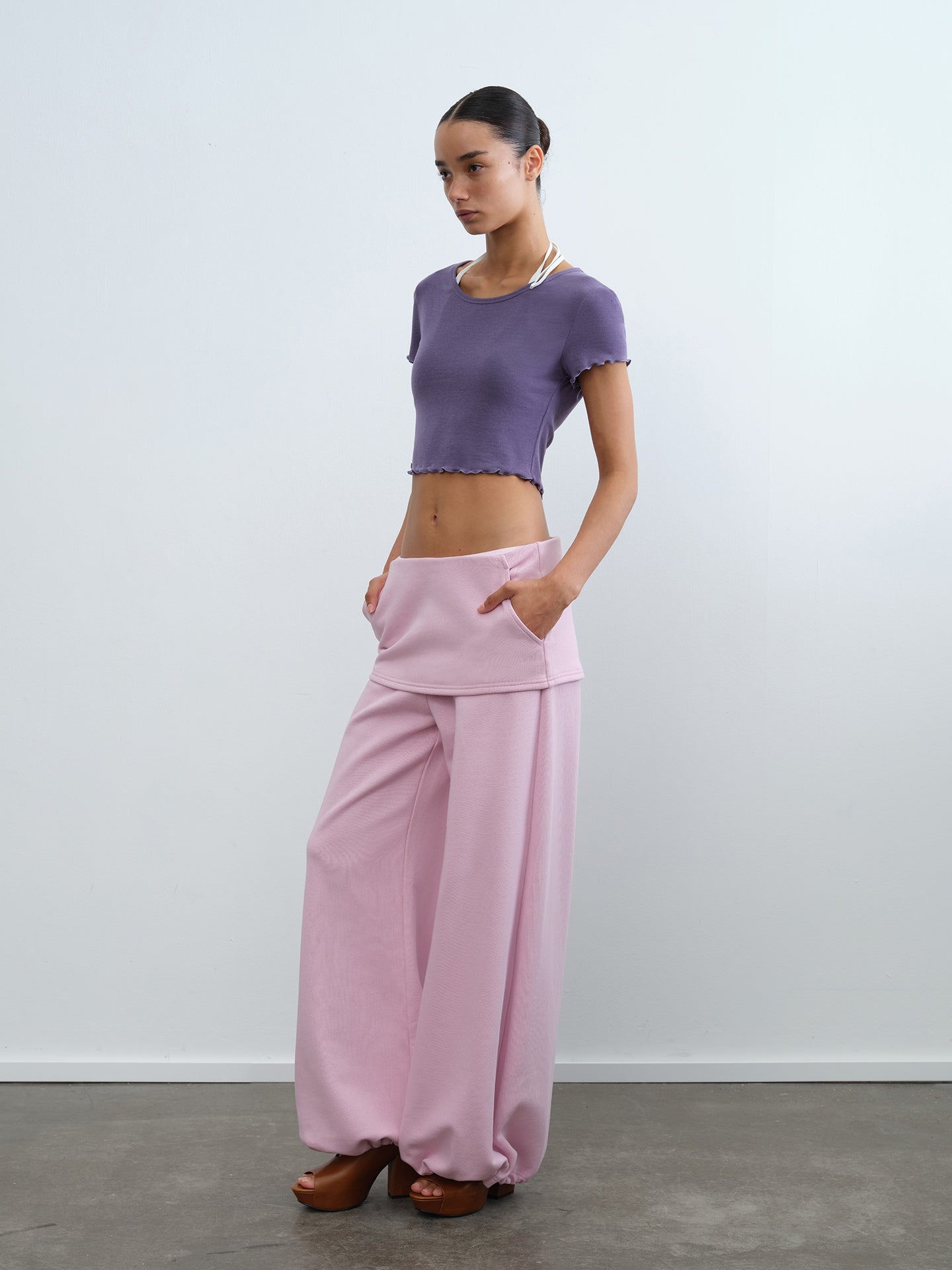 Colorblock Layered Ruffle Two-Piece Top