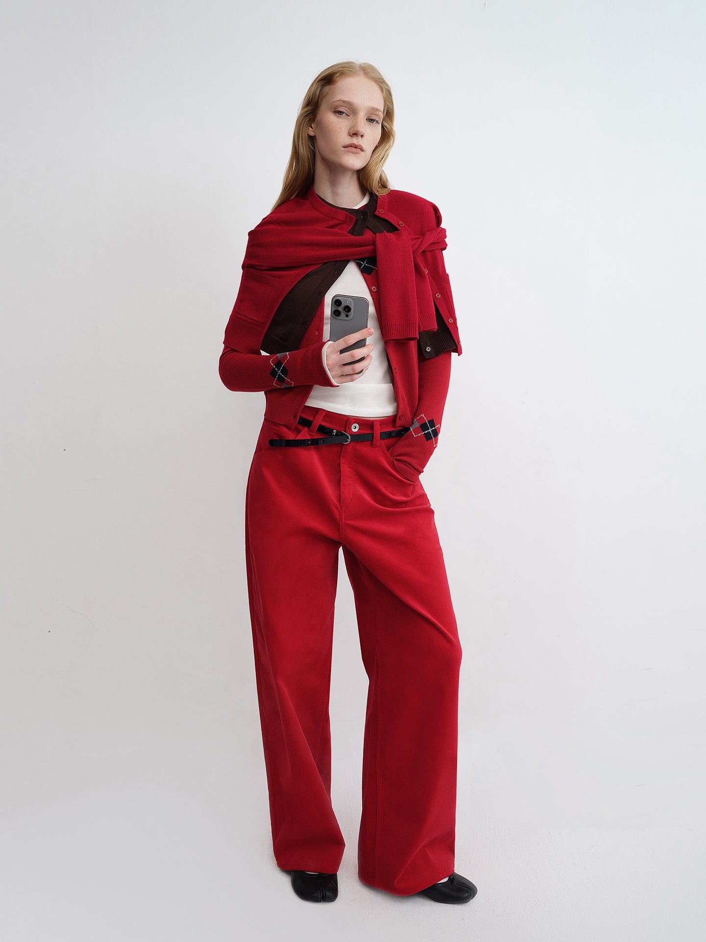 Diamond Wool Blend Knit Cardigan