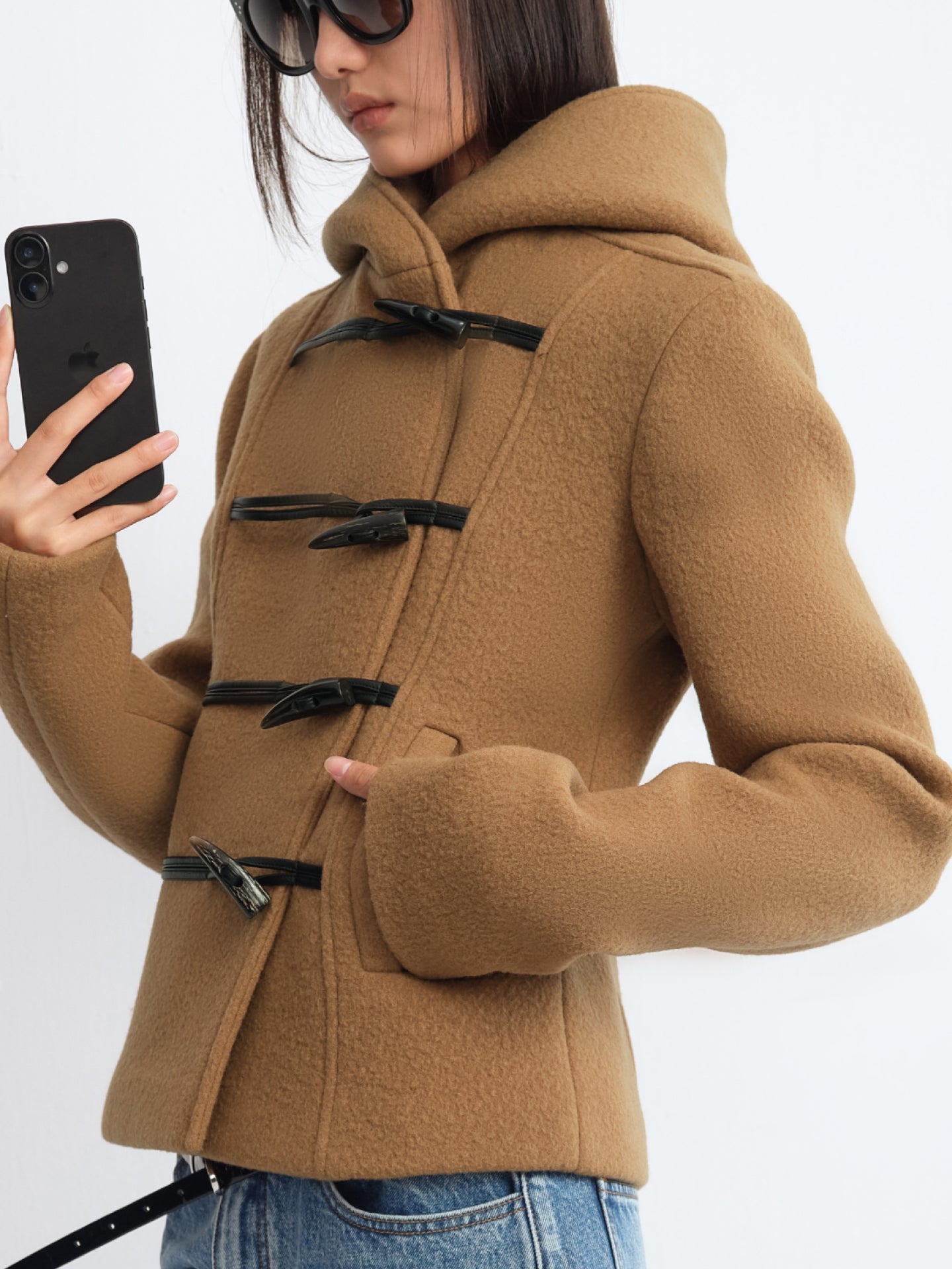 Cropped Duffle Hooded Coat