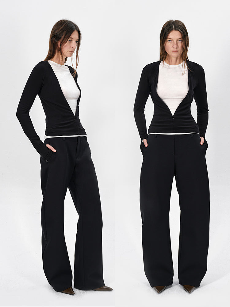 The V-shape Curved-cut Trousers