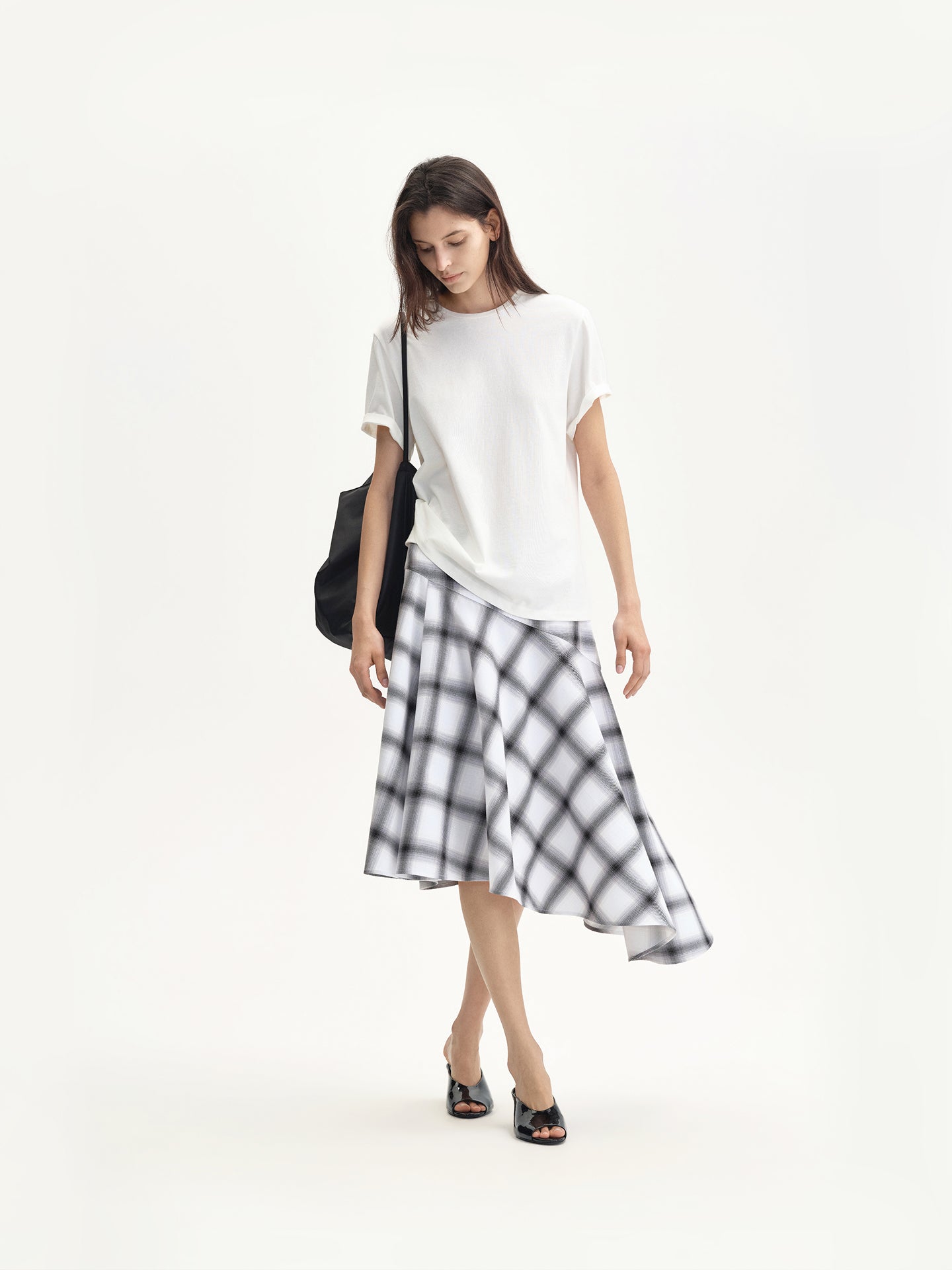 “Holiday Mood” Bias-cut Draped Midi Skirt