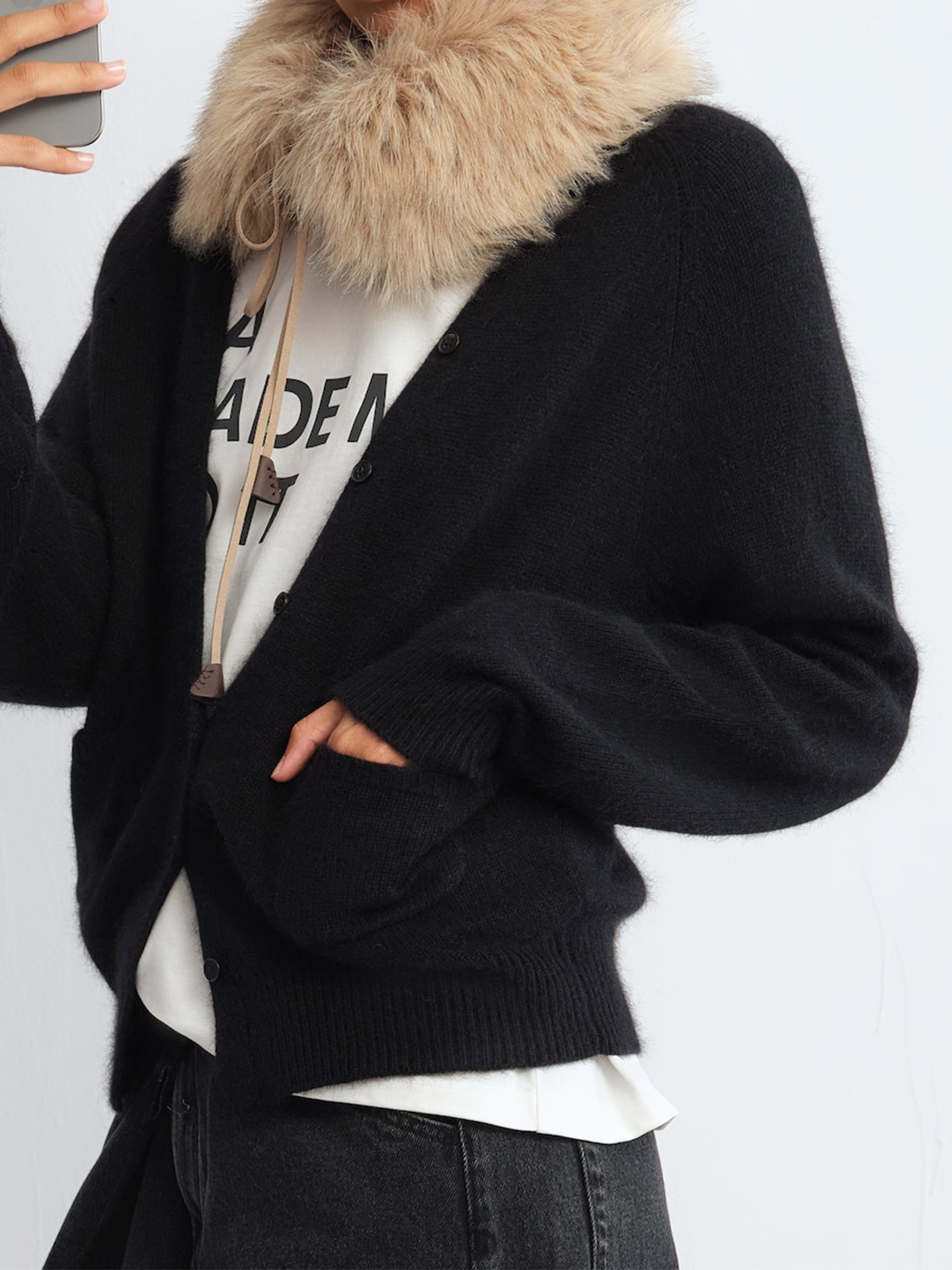 V-Neck Oversized Cardigan