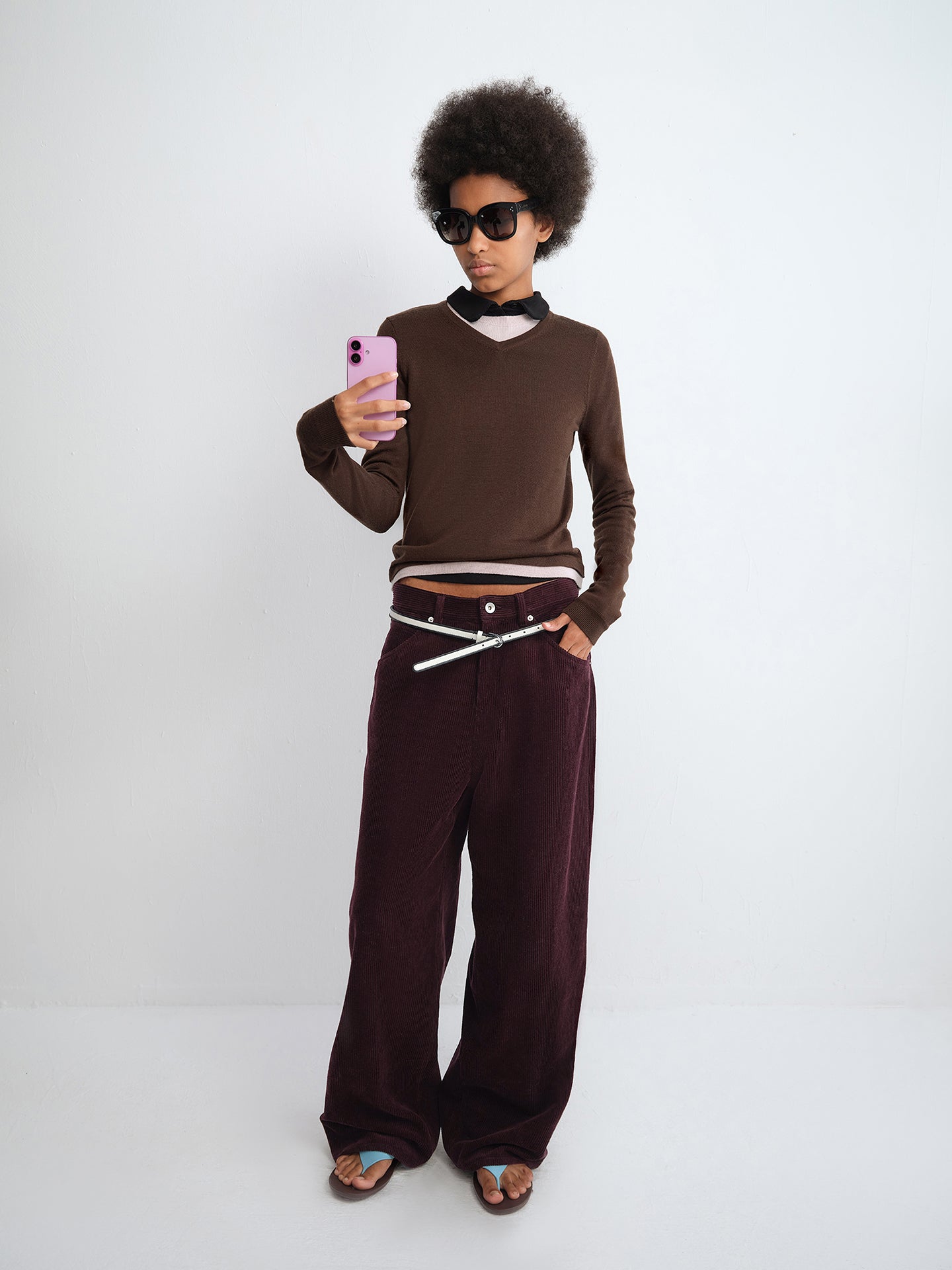 Colorblock Leather Belt