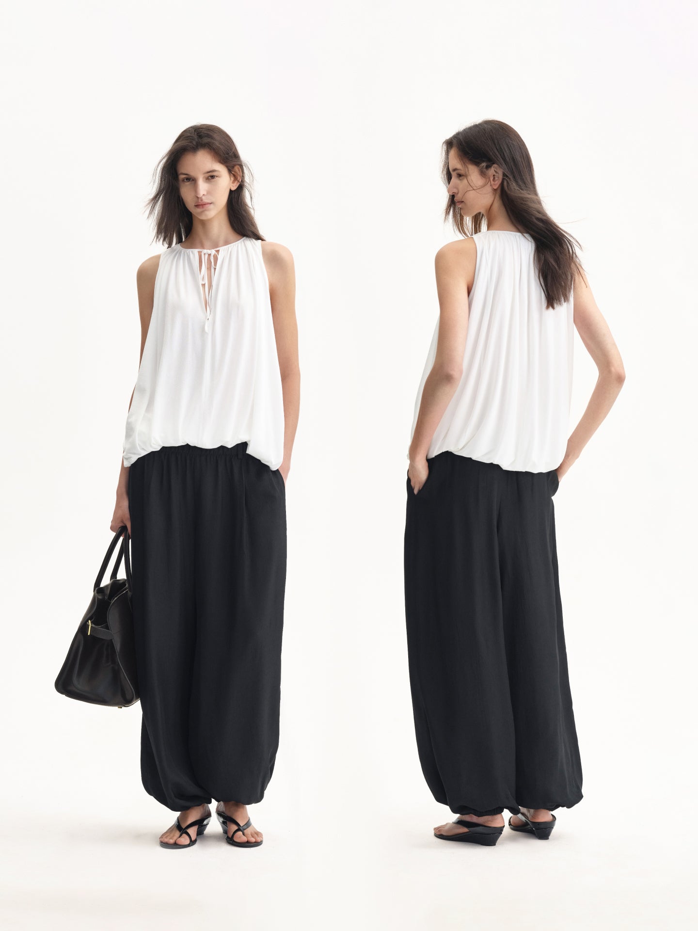 “Soft Flow” Gathered Sleeveless Top
