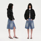 The Two Way A-line Denim Midi Skirt
