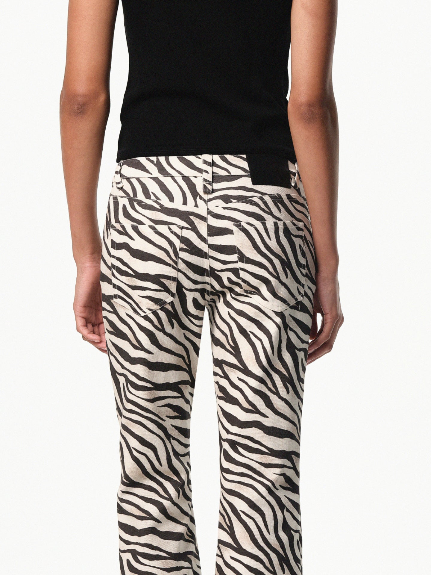 “Edit” Zebra Cropped Flare Jeans