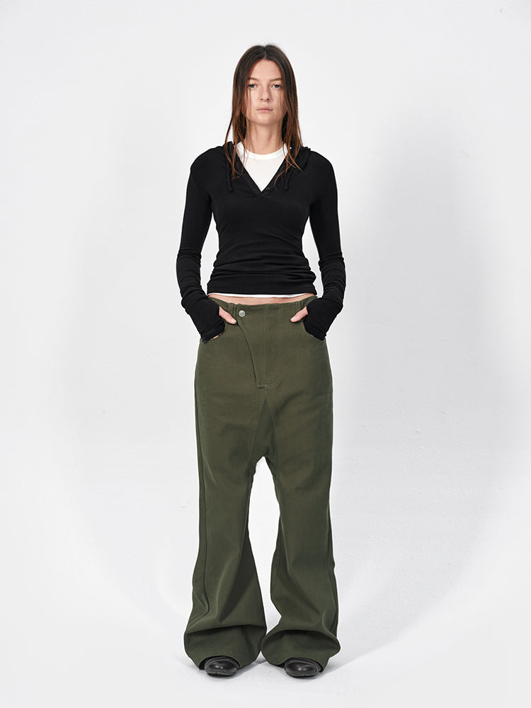 The “KINI” Flared Low Crotch Cargo Pants