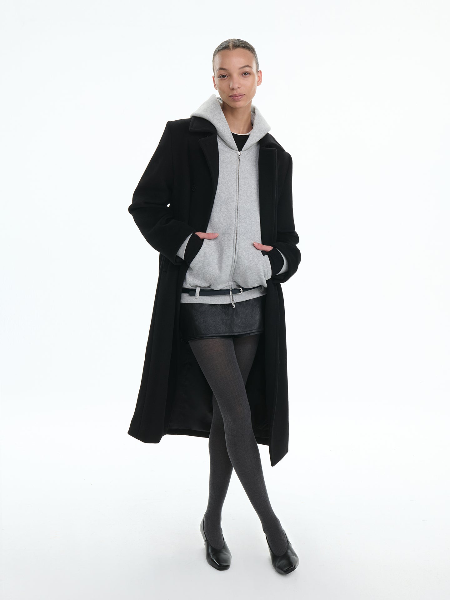 Ribbed Wool-Blend Split-Toe Tights