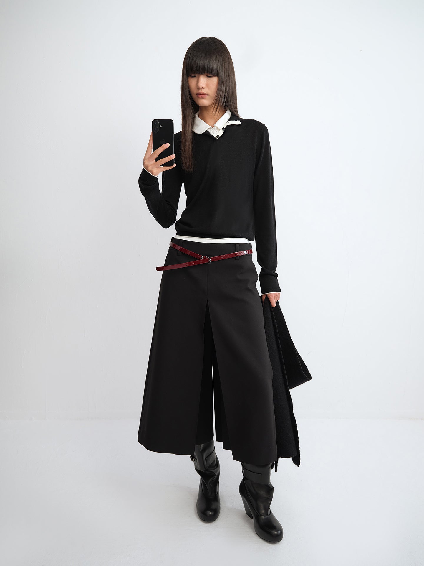 A-Line Wide-Leg Cropped Original Denim Pants