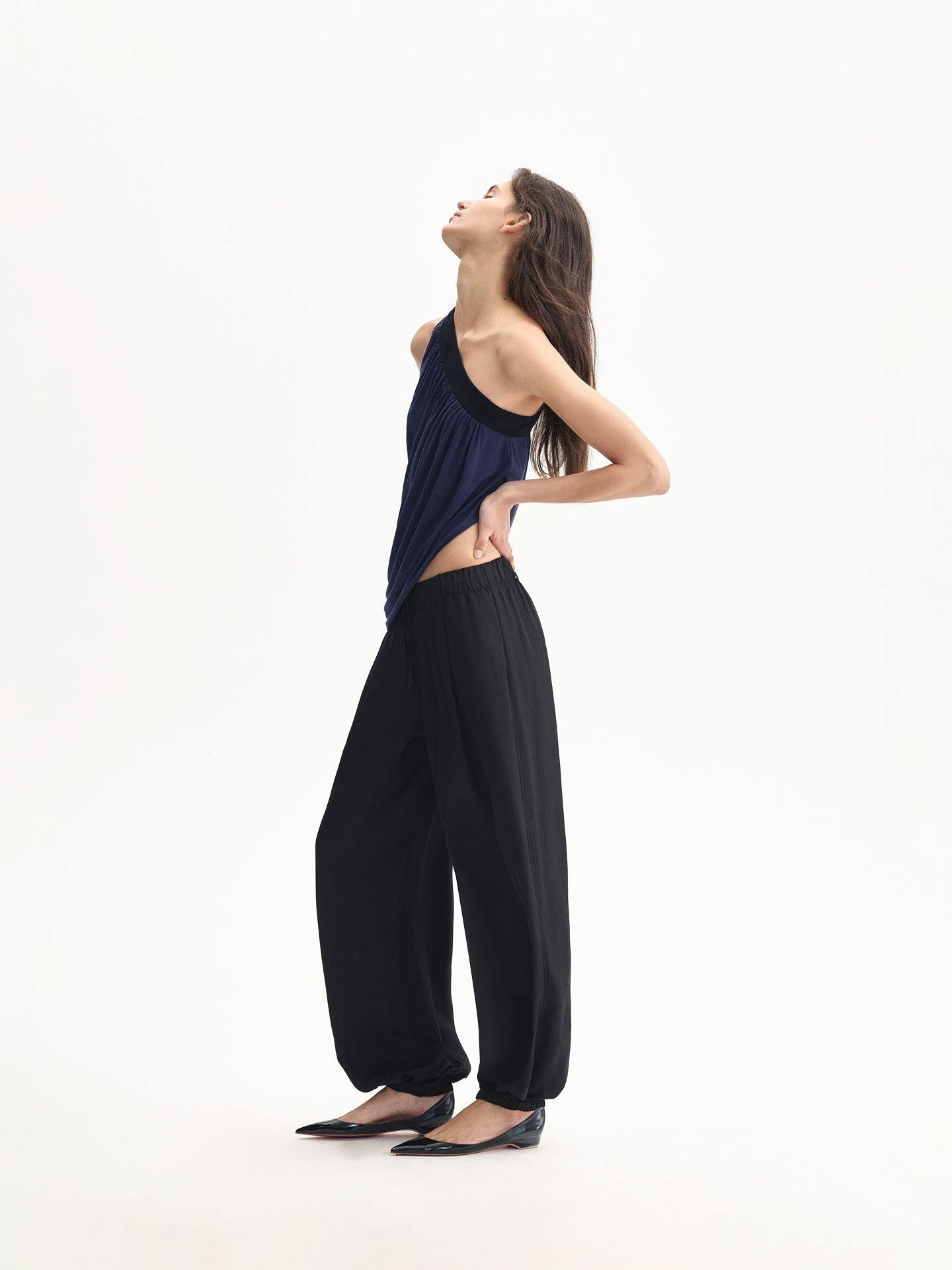 “Soft Flow” Draped One-shoulder Top