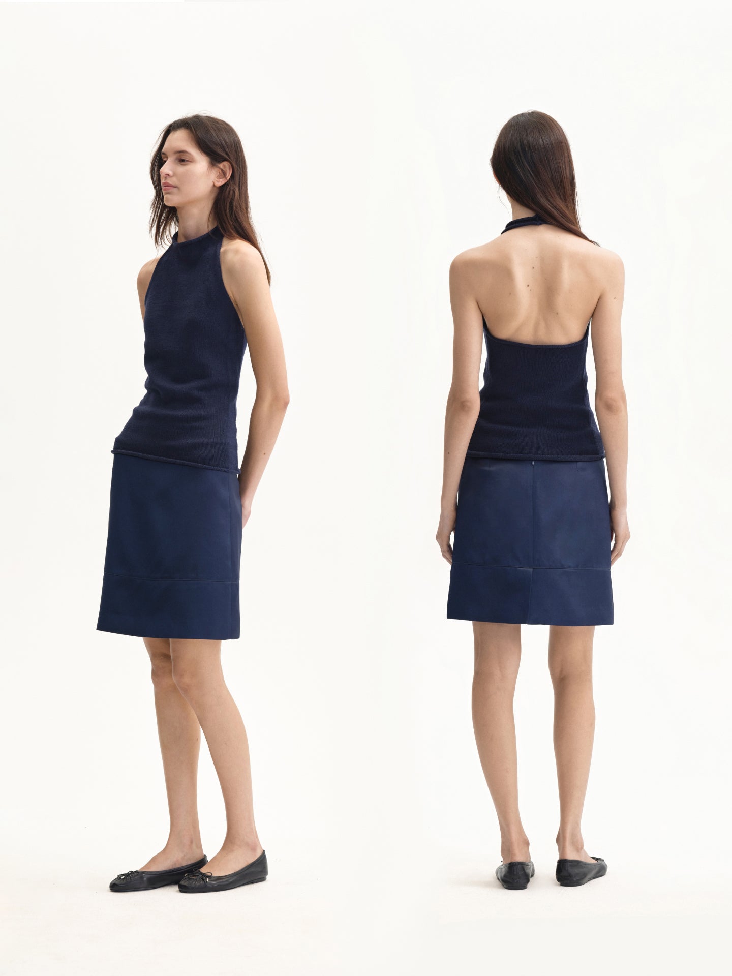Acetate Satin A-line Midi Skirt