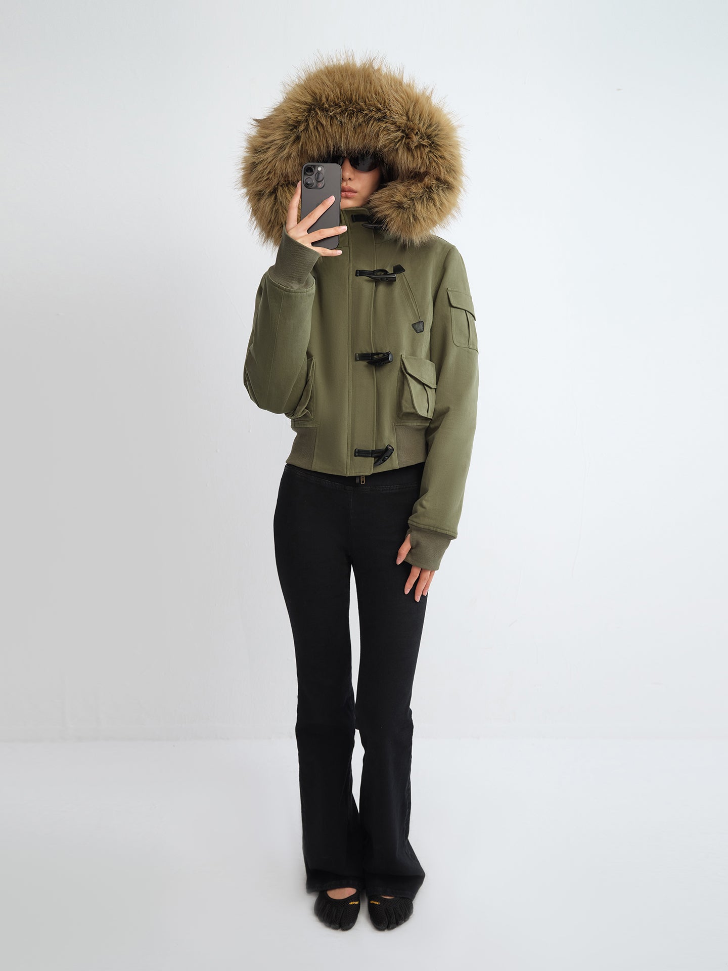 Fur Collar Plush Lining Parka