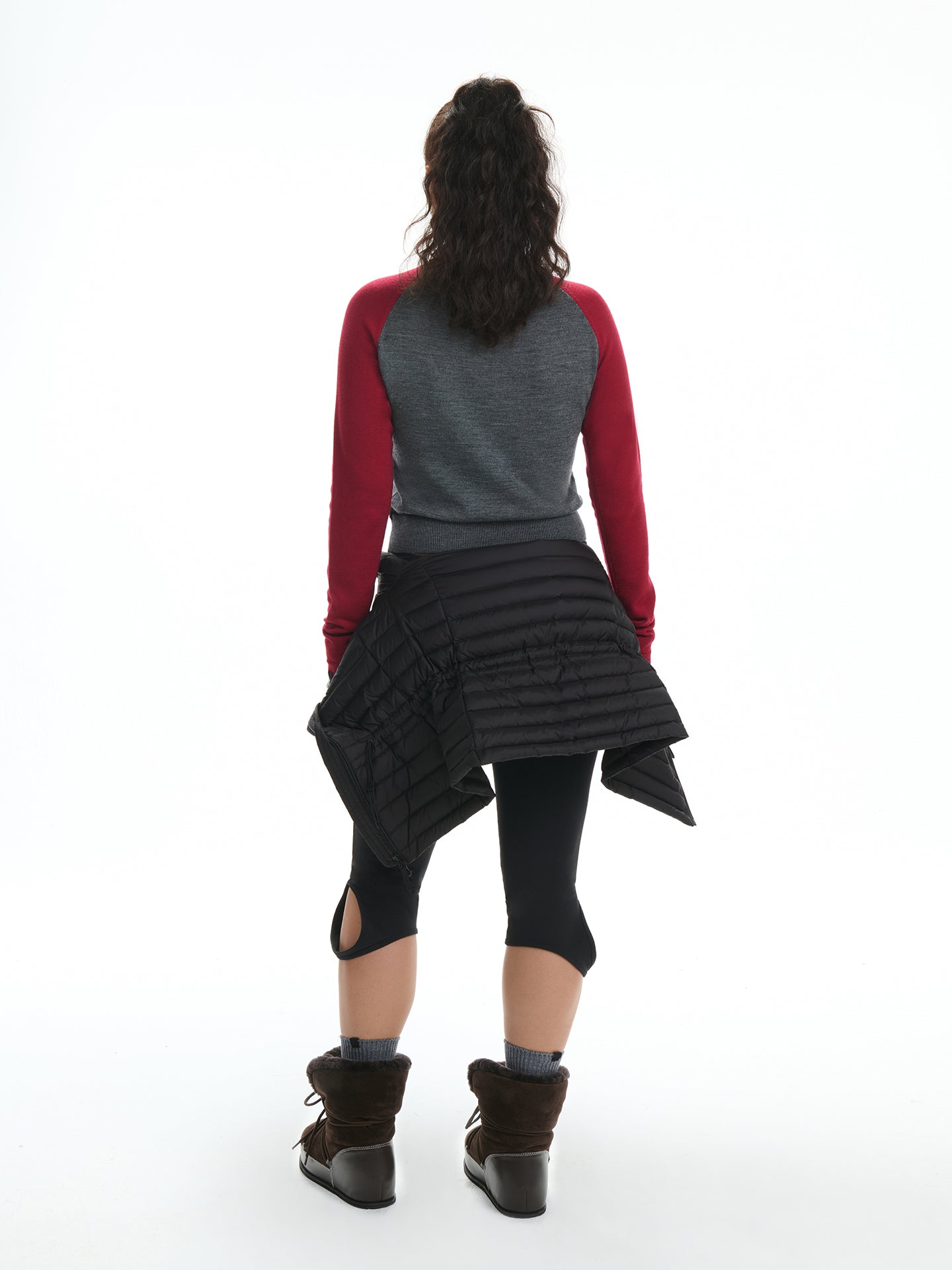 Relaxed Colorblock Raglan Wool Knit Top