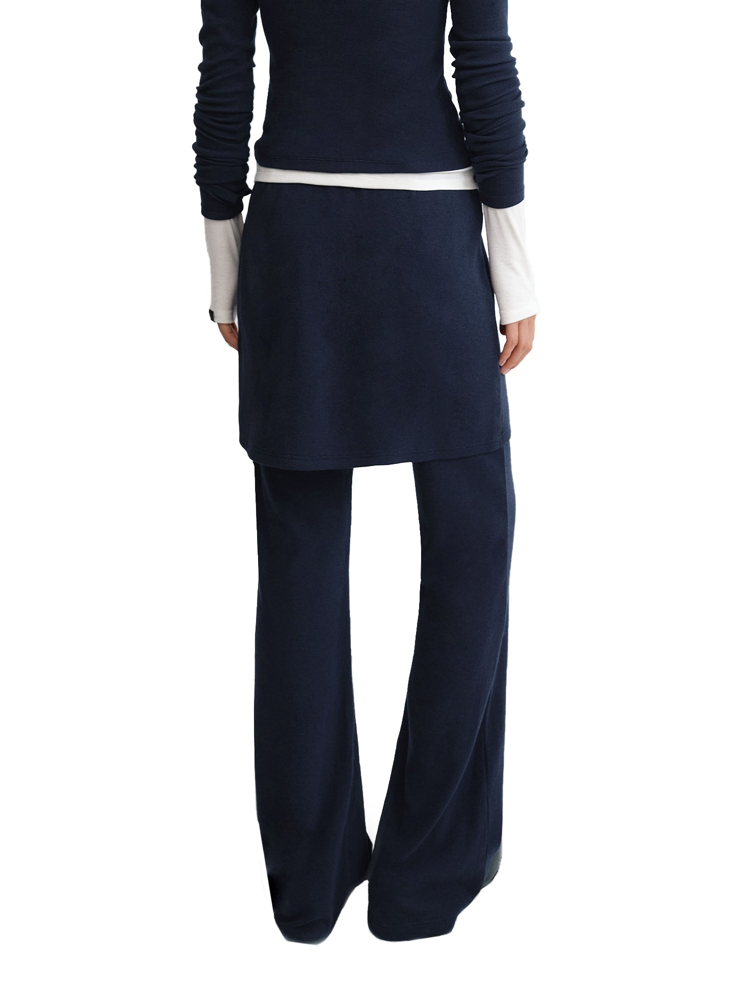 “Take A Walk” Layered Knit Skirt Pants