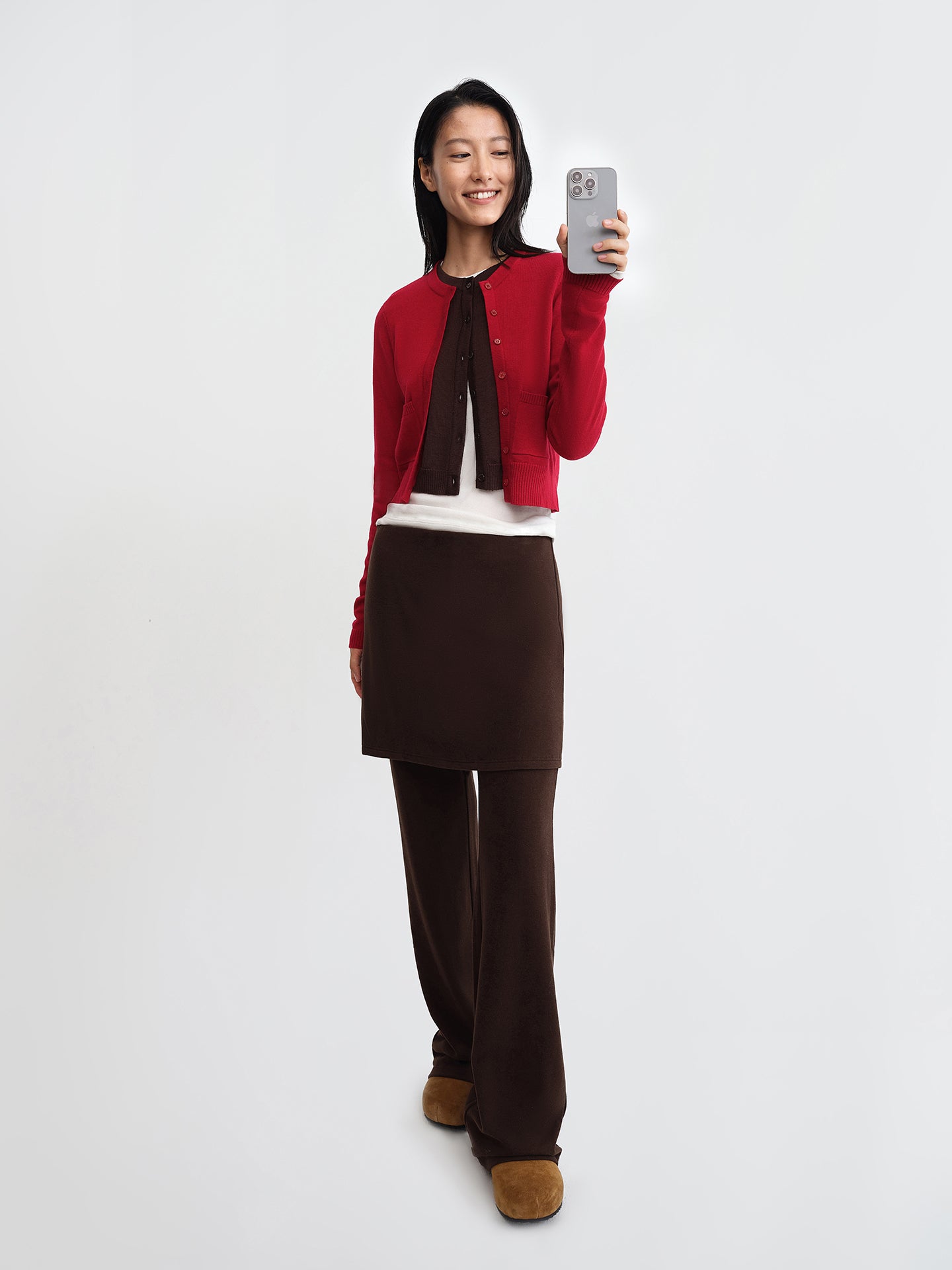 ダイヤモンドウールブレンドニットカーディガン