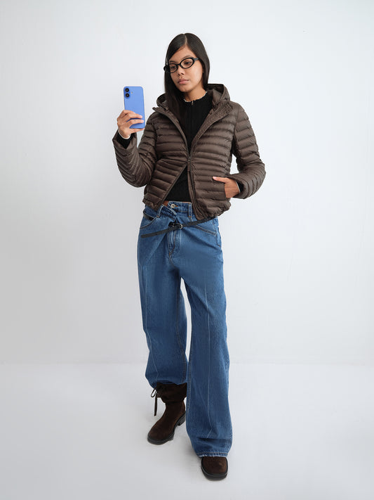 Detachable Hood Quilted Down Jacket