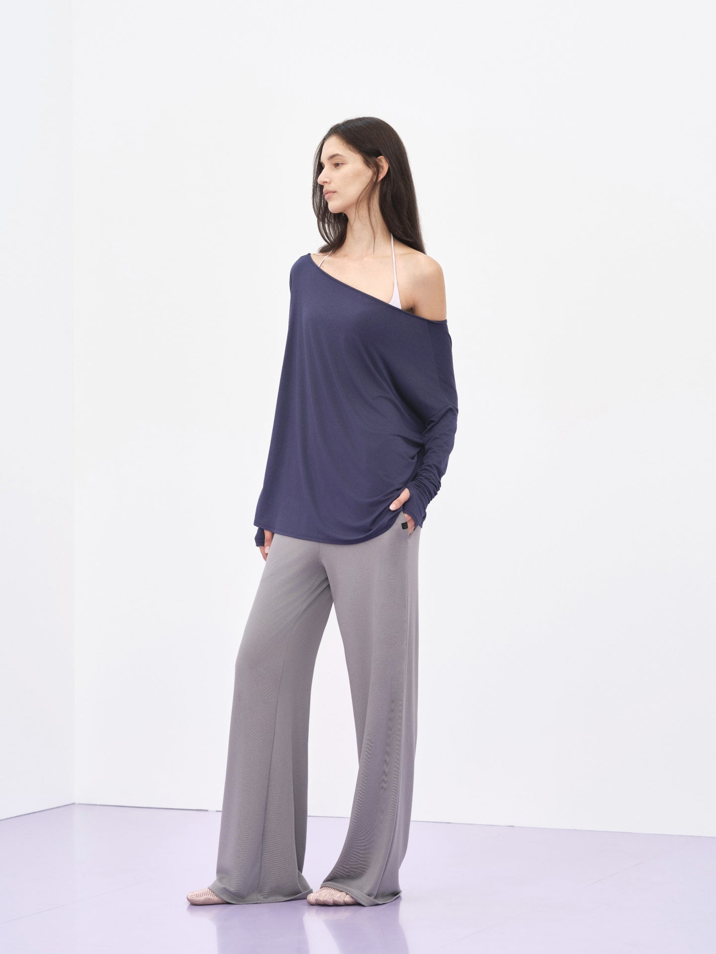 Reversible V-neck Long Sleeve Cover-up
