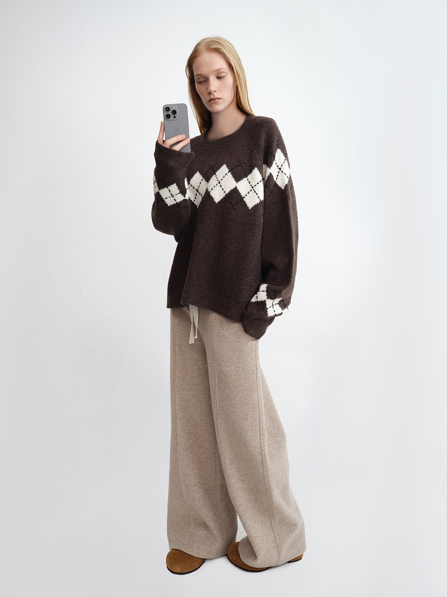 Diamond Oversized Crewneck Jumper