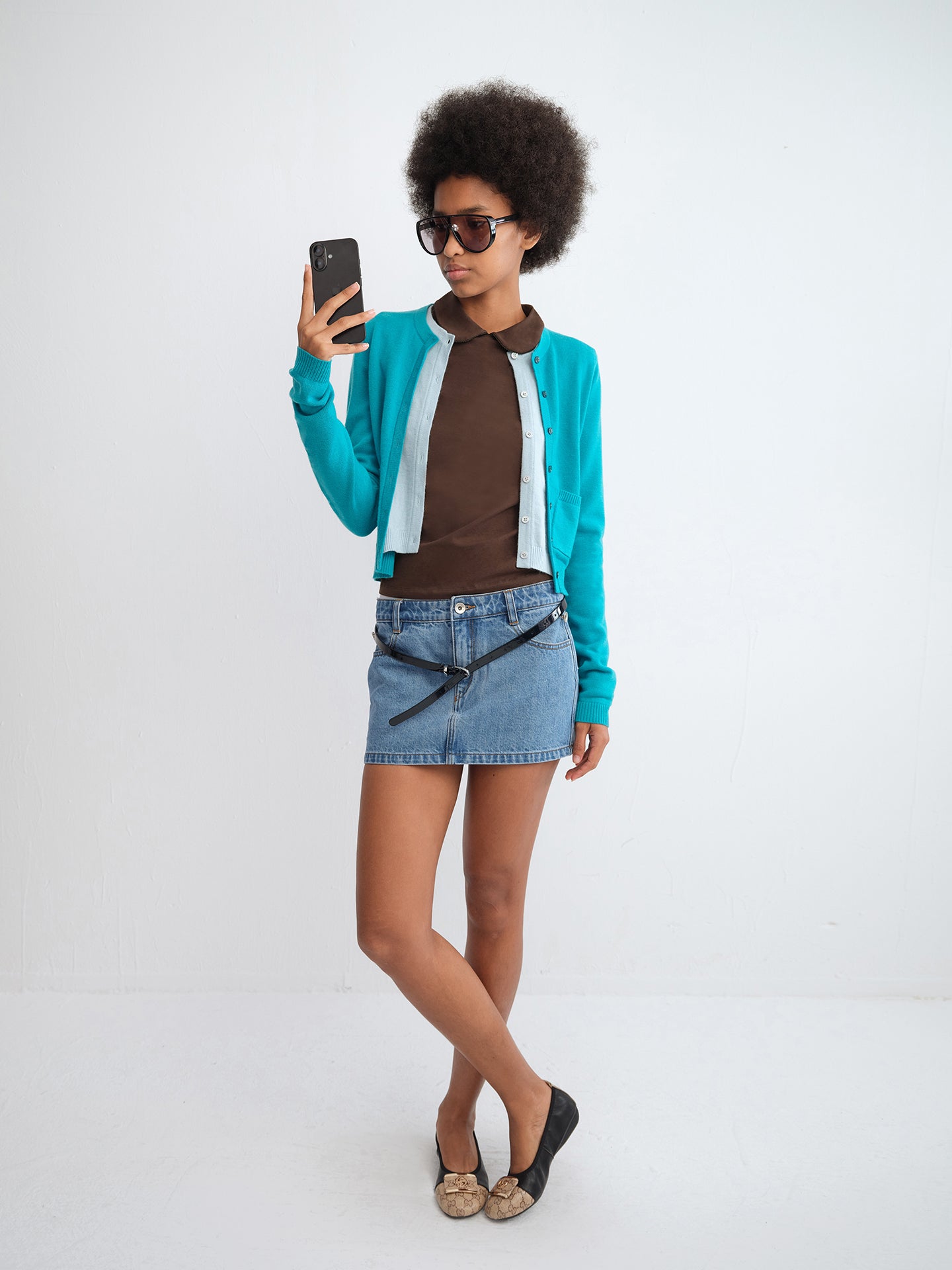 Peter Pan Collar Long-Sleeve Top