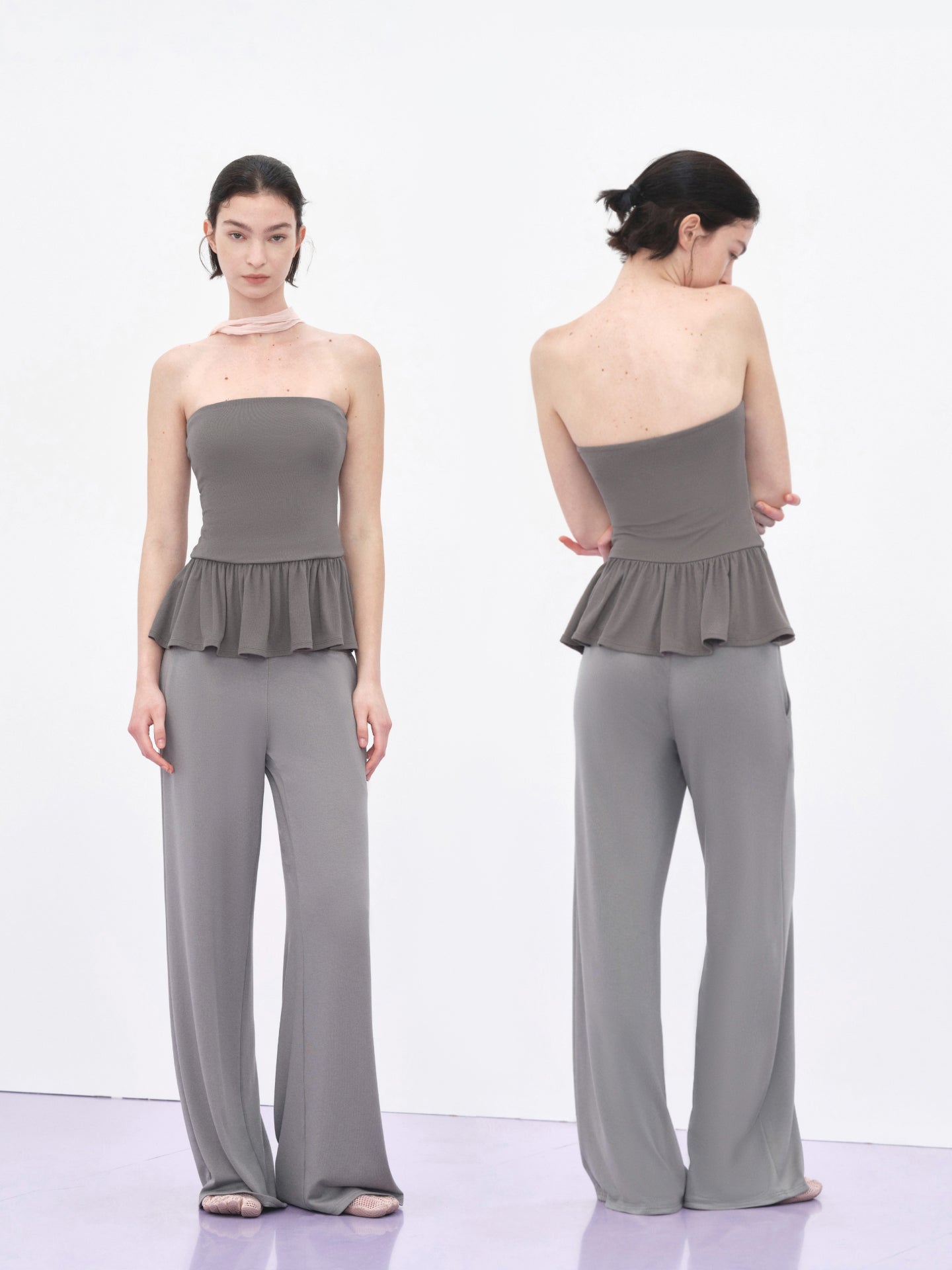 Modal Padded Peplum Tube Top