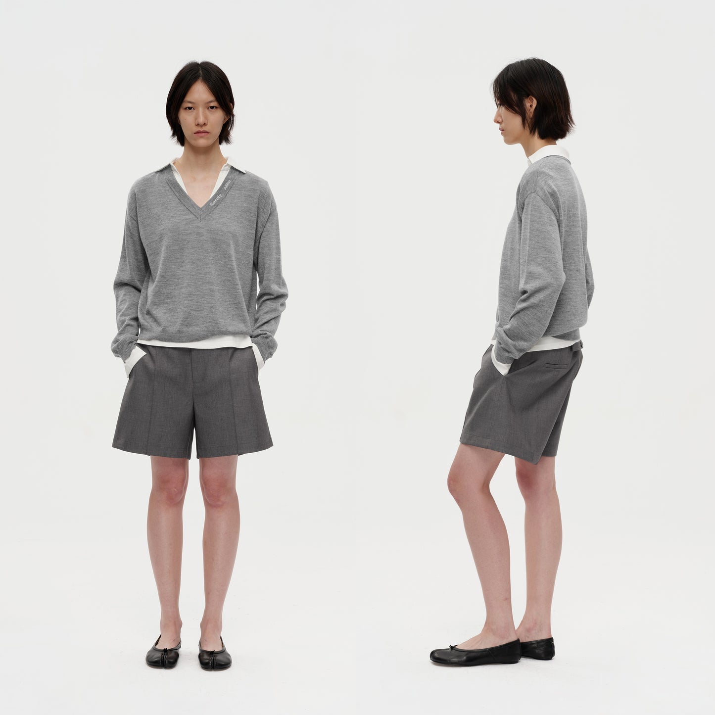 The V-neck Jacquard Wool Top