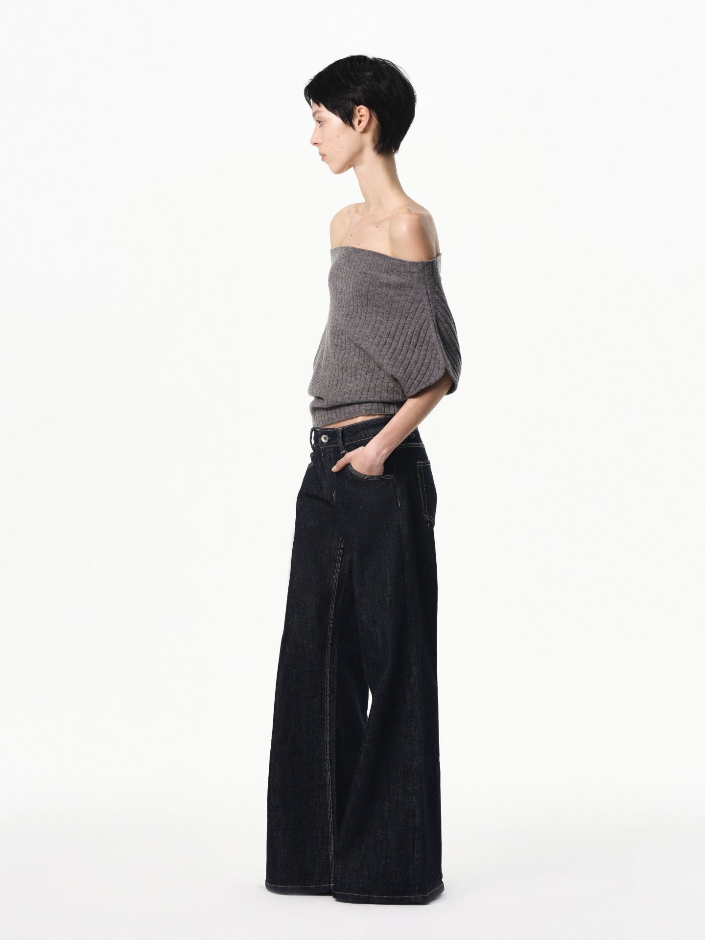 “Poise” Multi-way Ribbed Knit Top