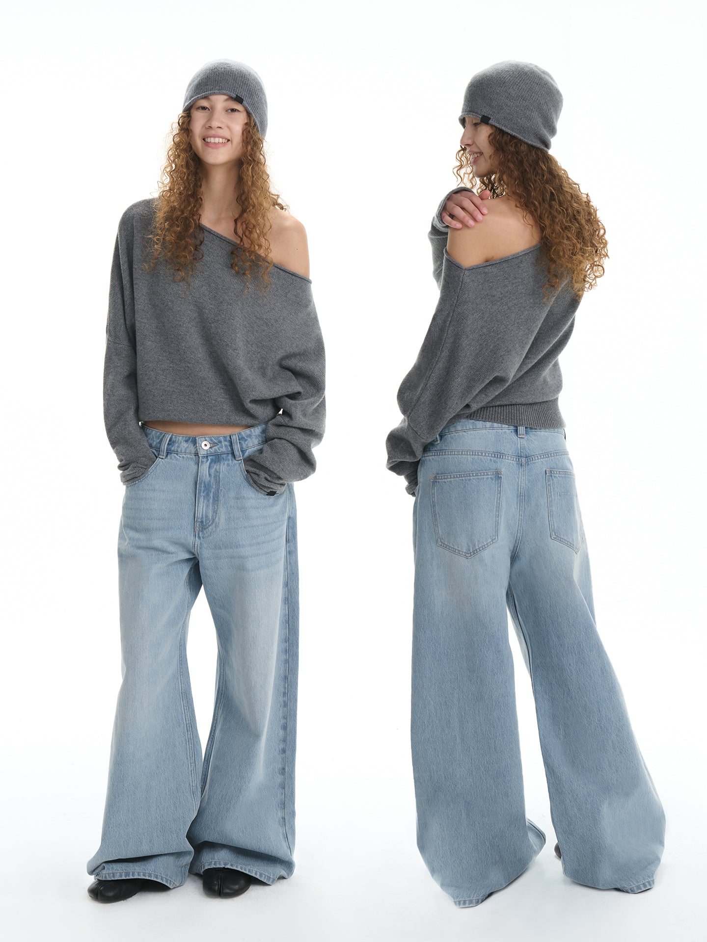 AW Mid-Rise Wide-Leg Denim Pants