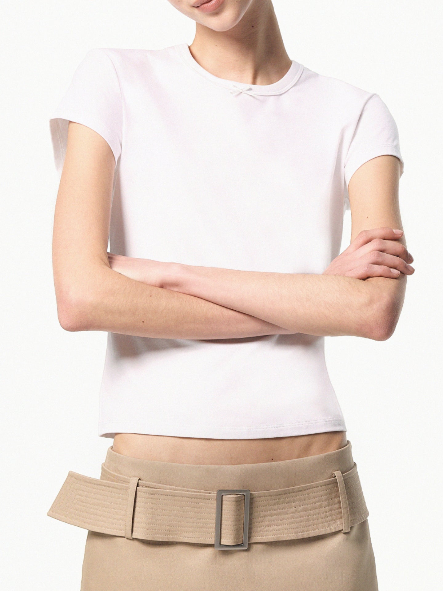 Petite Bow Fitted Tee