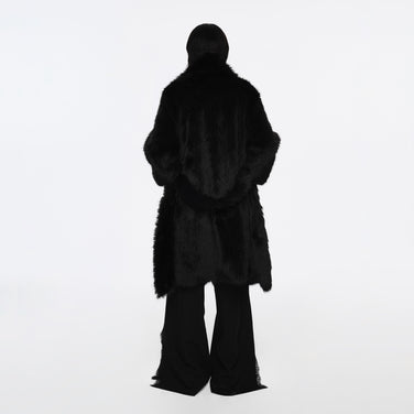 ジプソフィアFur Pocket  Coat ブラック The Faux-fur Four Pocket Coat – Rarely Alike